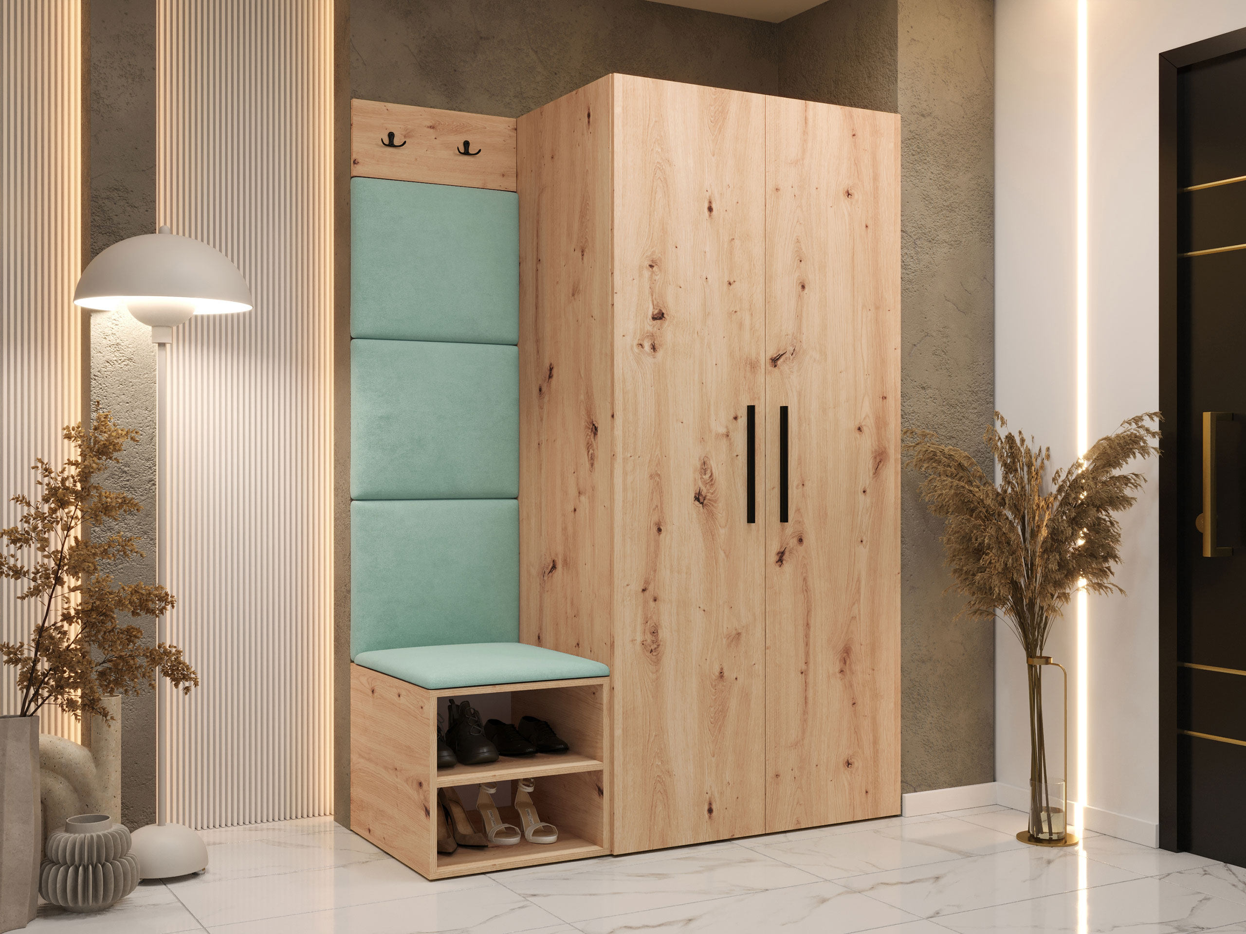 Set za hodnik Hartford 523 (Zanatski hrast)