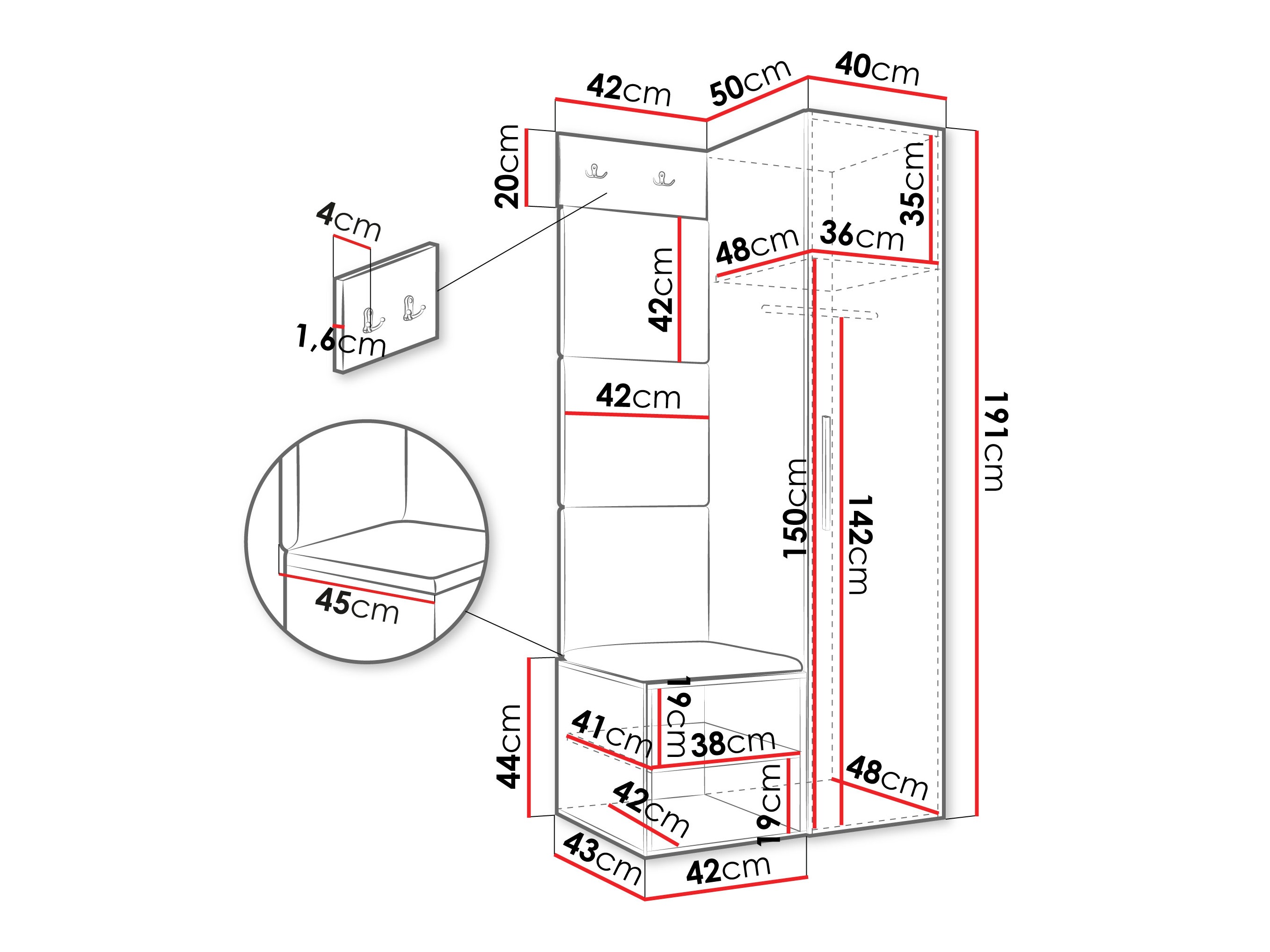 Set za hodnik Hartford 524 (Kašmir)