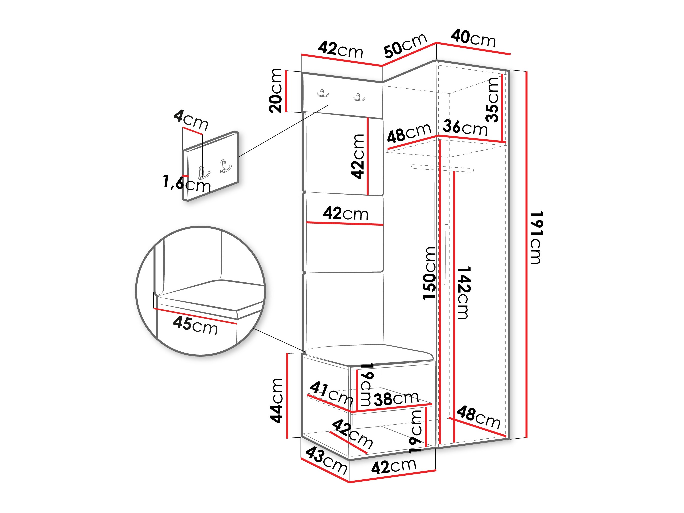 Set za hodnik Hartford 524 (Kašmir)