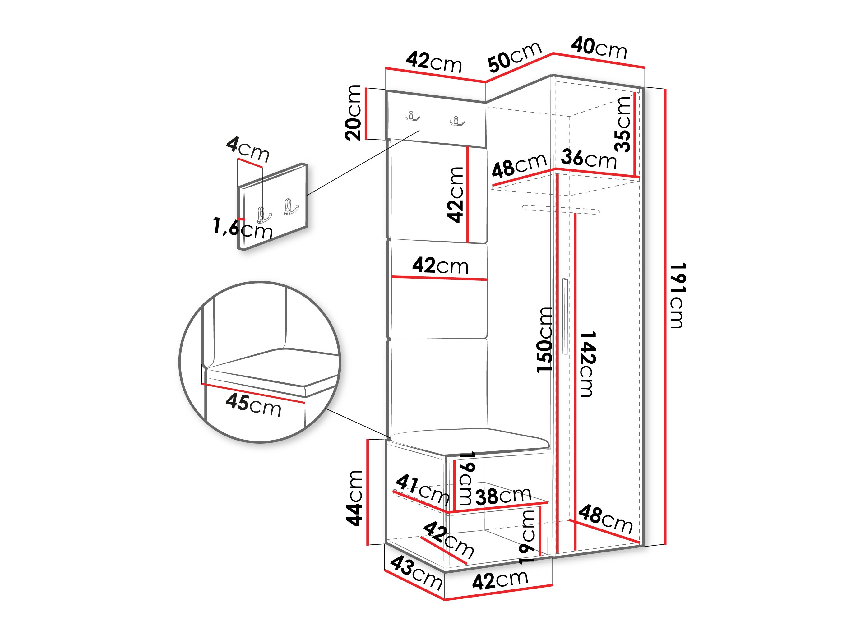 Set za hodnik Hartford 524 (Kašmir)