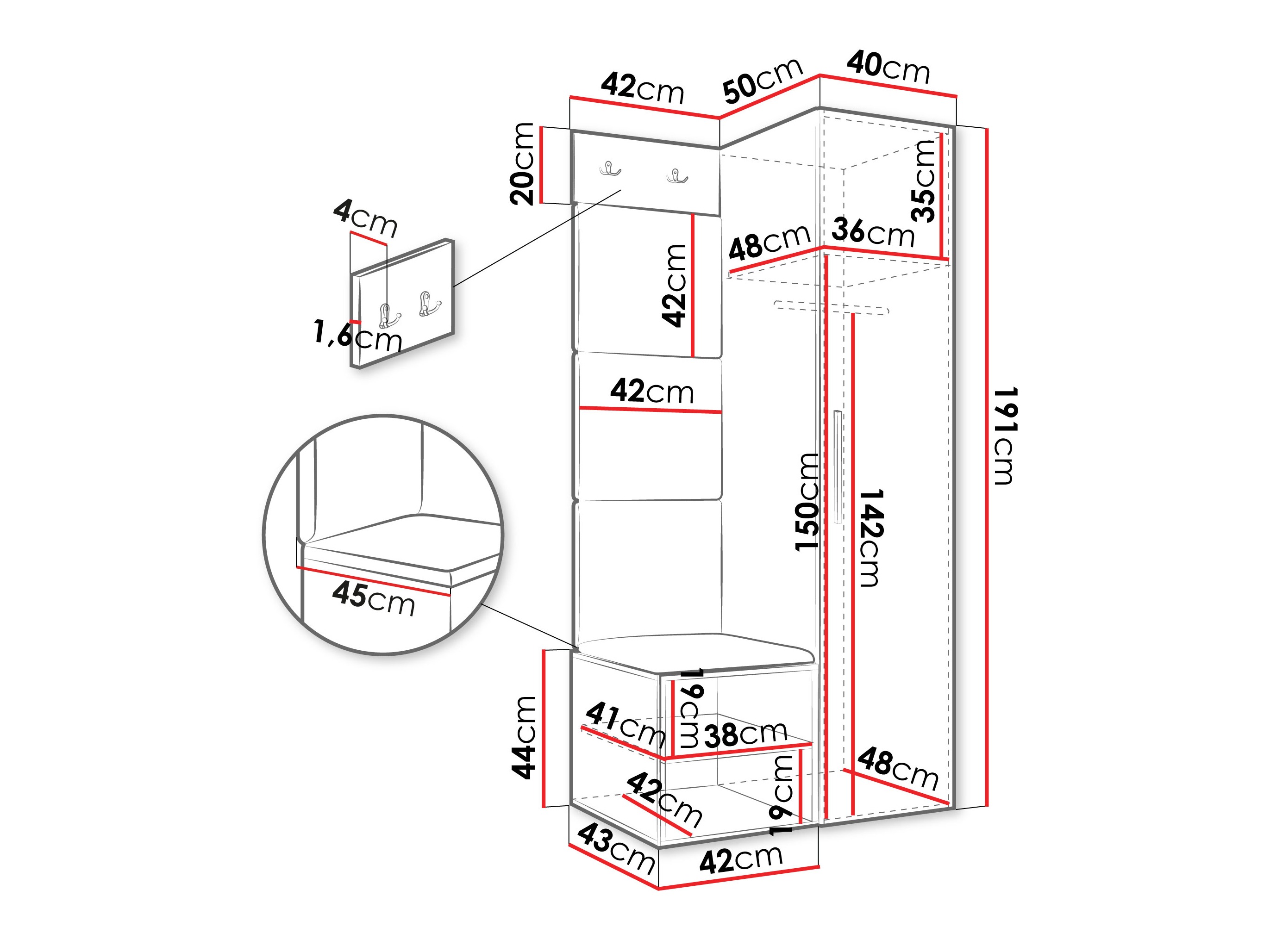 Set za hodnik Hartford 524 (Kašmir)
