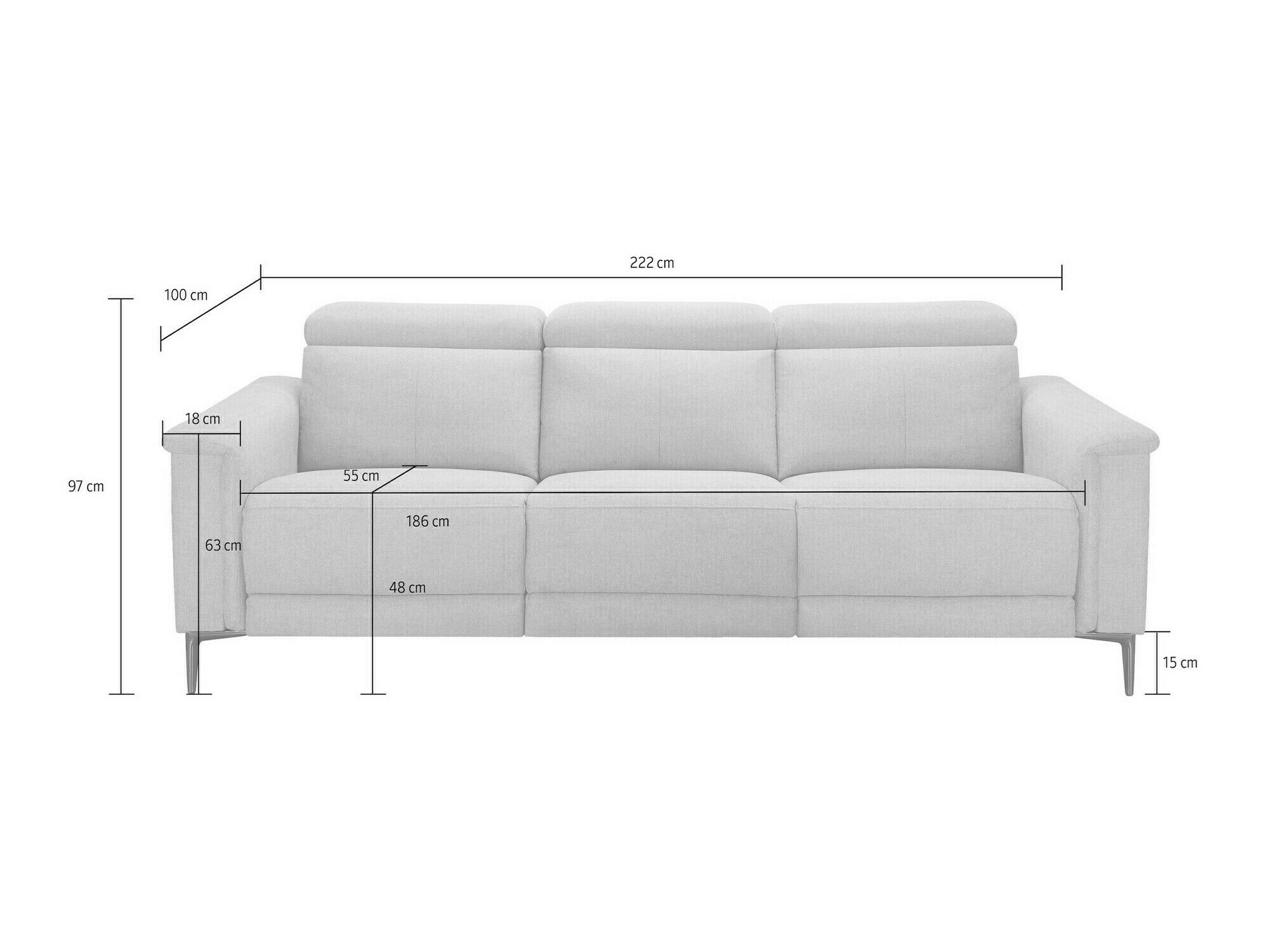 Relaks sofa Evamare 103 (Sivo)