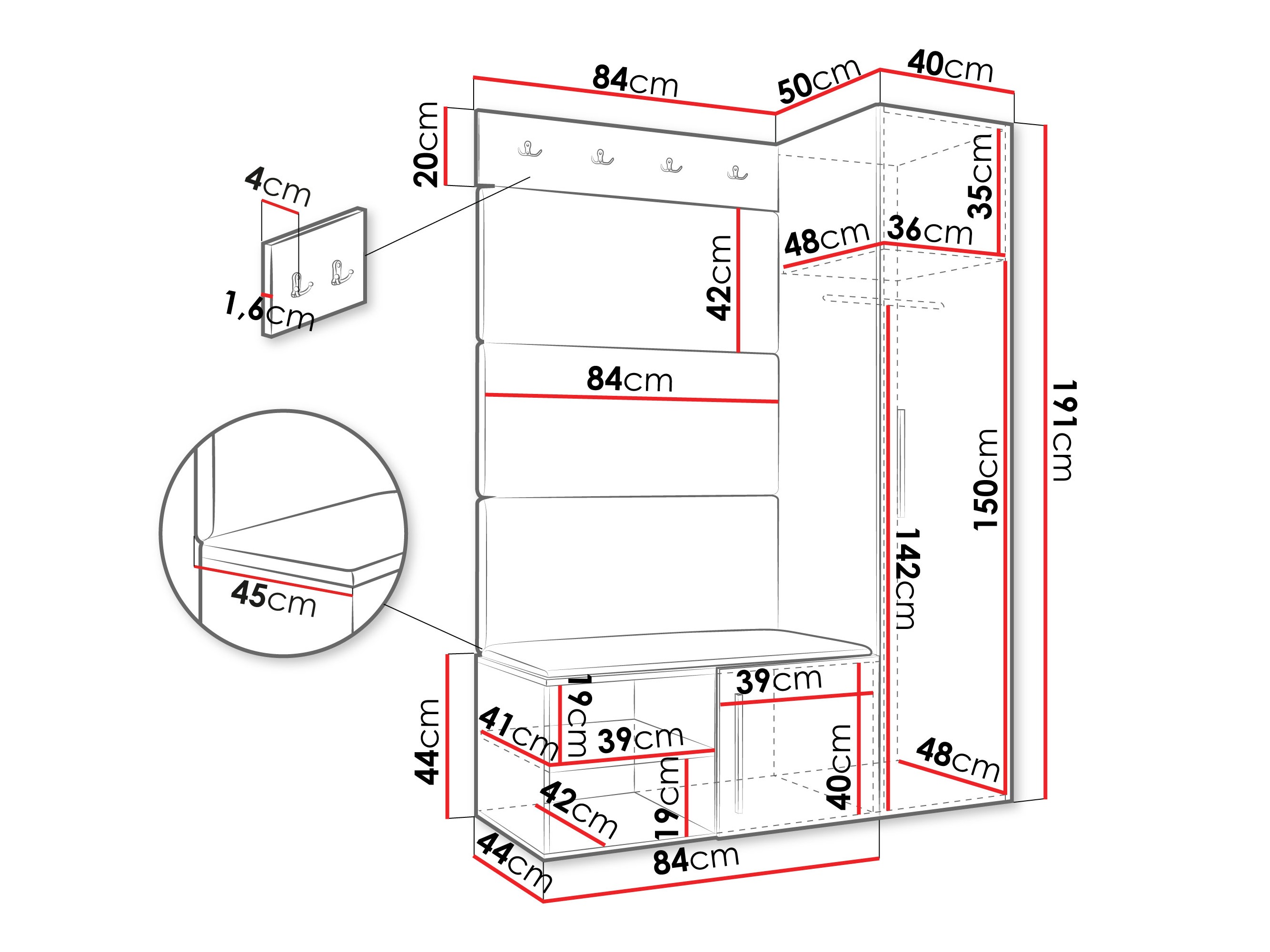 Set za hodnik Hartford 525 (Kašmir)