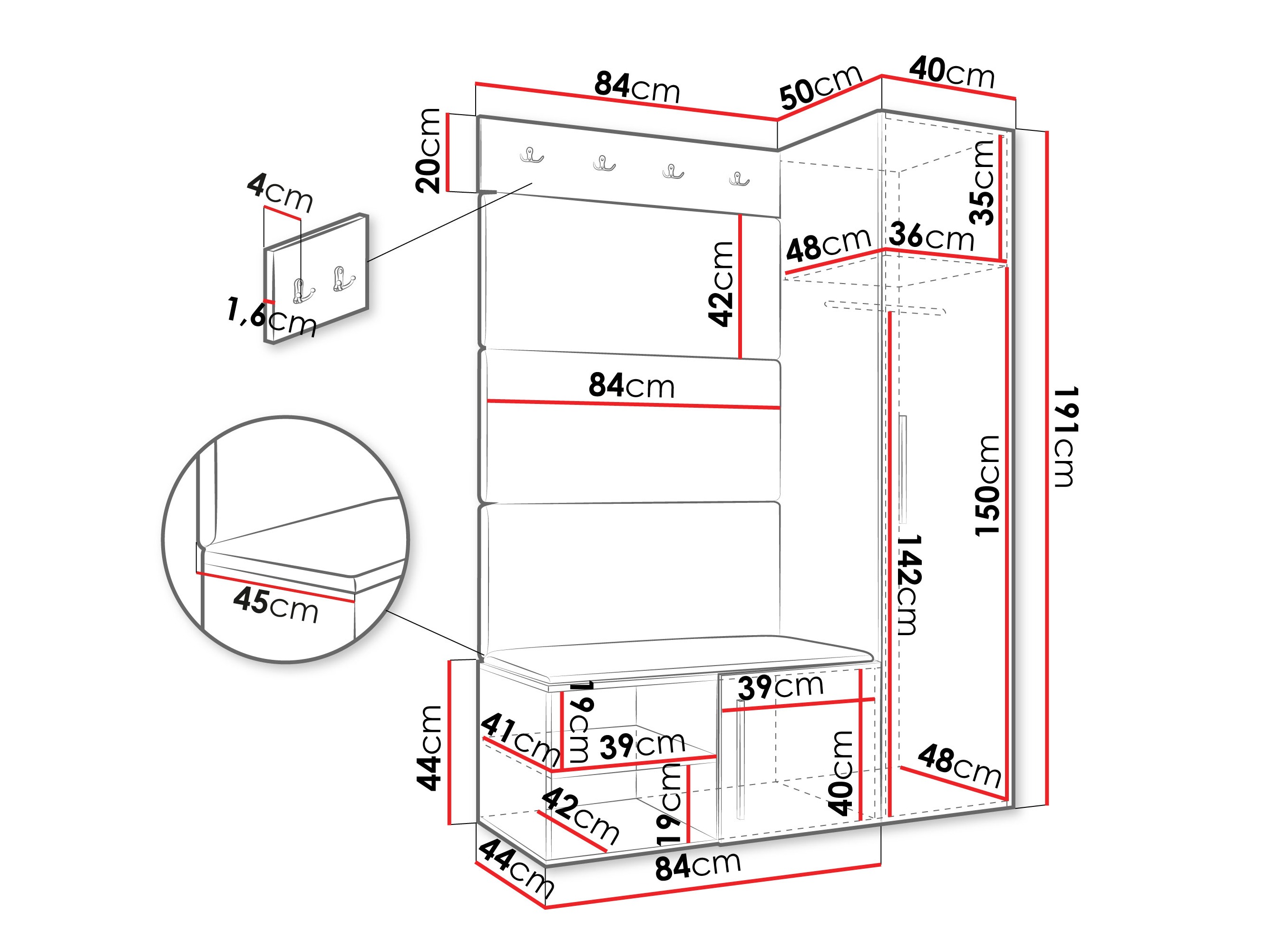 Set za hodnik Hartford 525 (Kašmir)