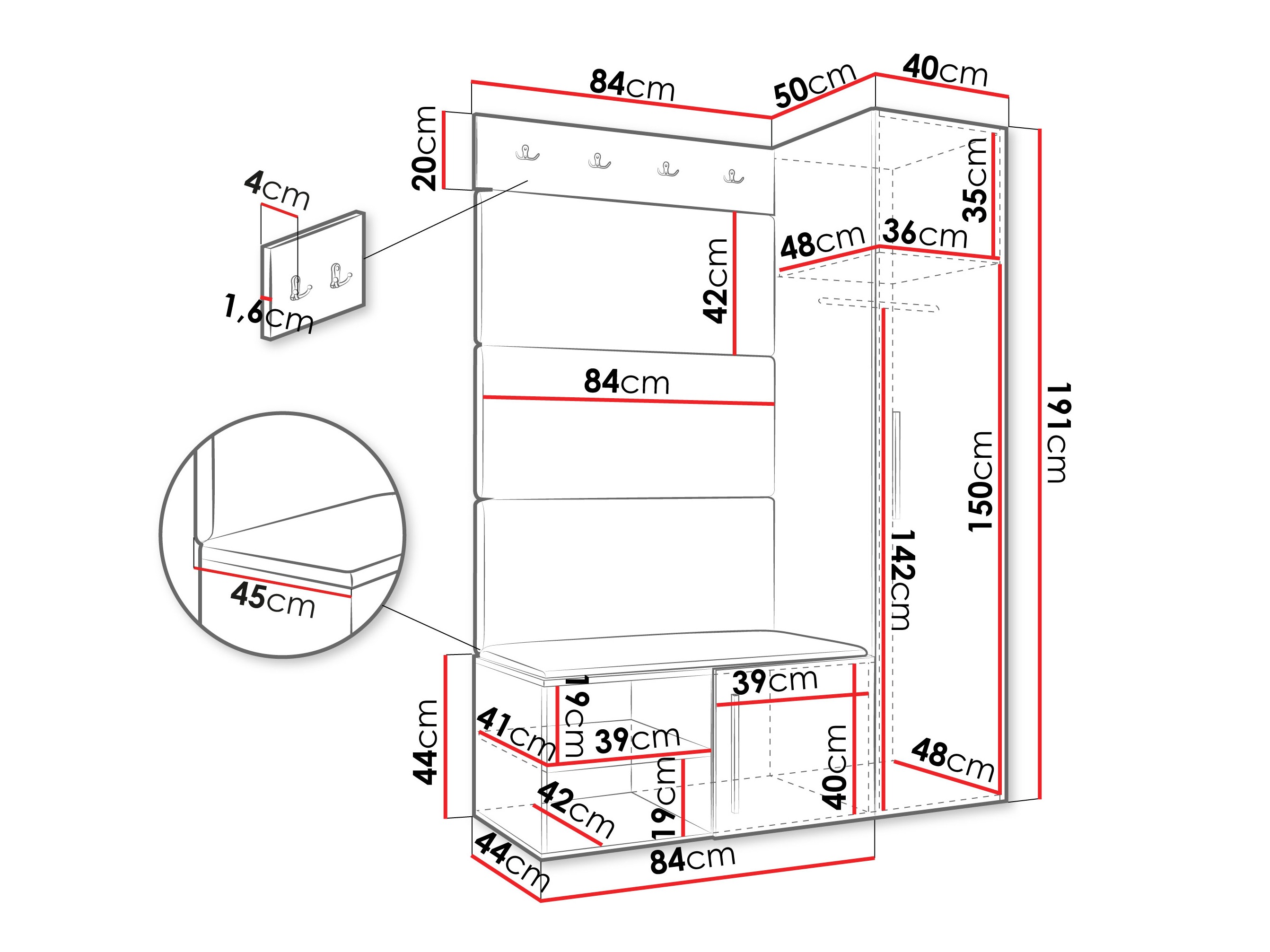Set za hodnik Hartford 525 (Kašmir)