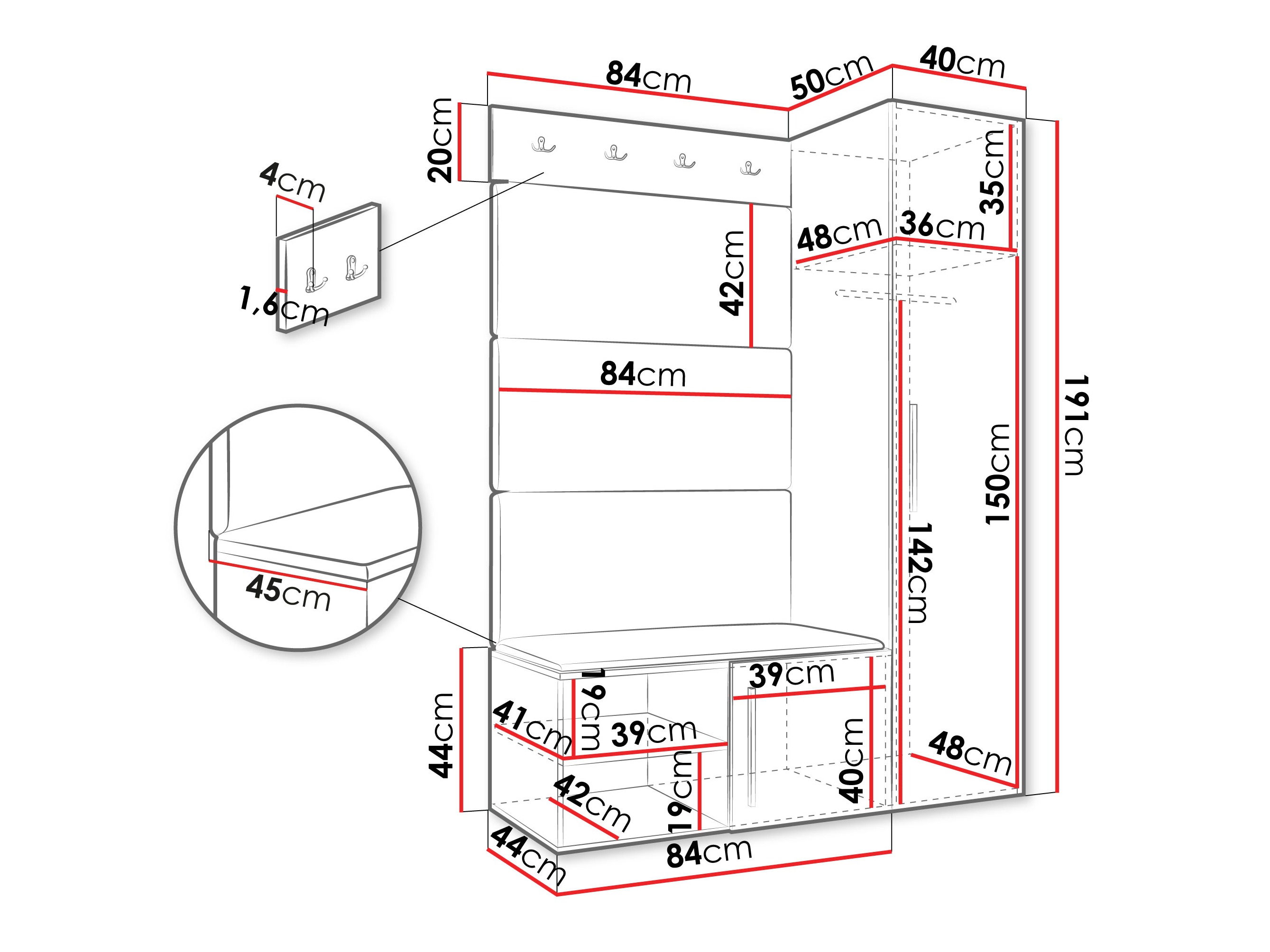 Set za hodnik Hartford 525 (Kašmir)