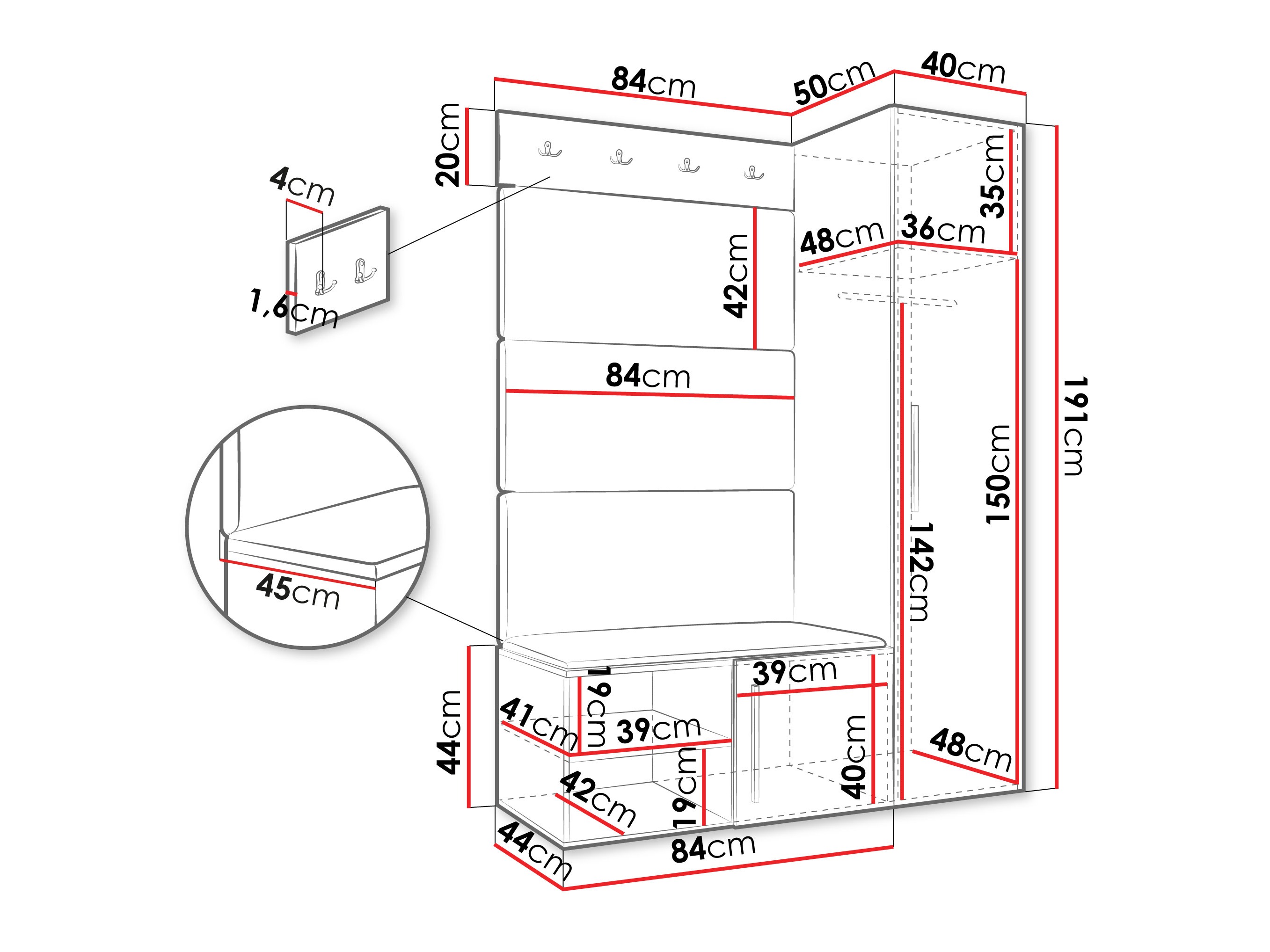 Set za hodnik Hartford 525 (Kašmir)