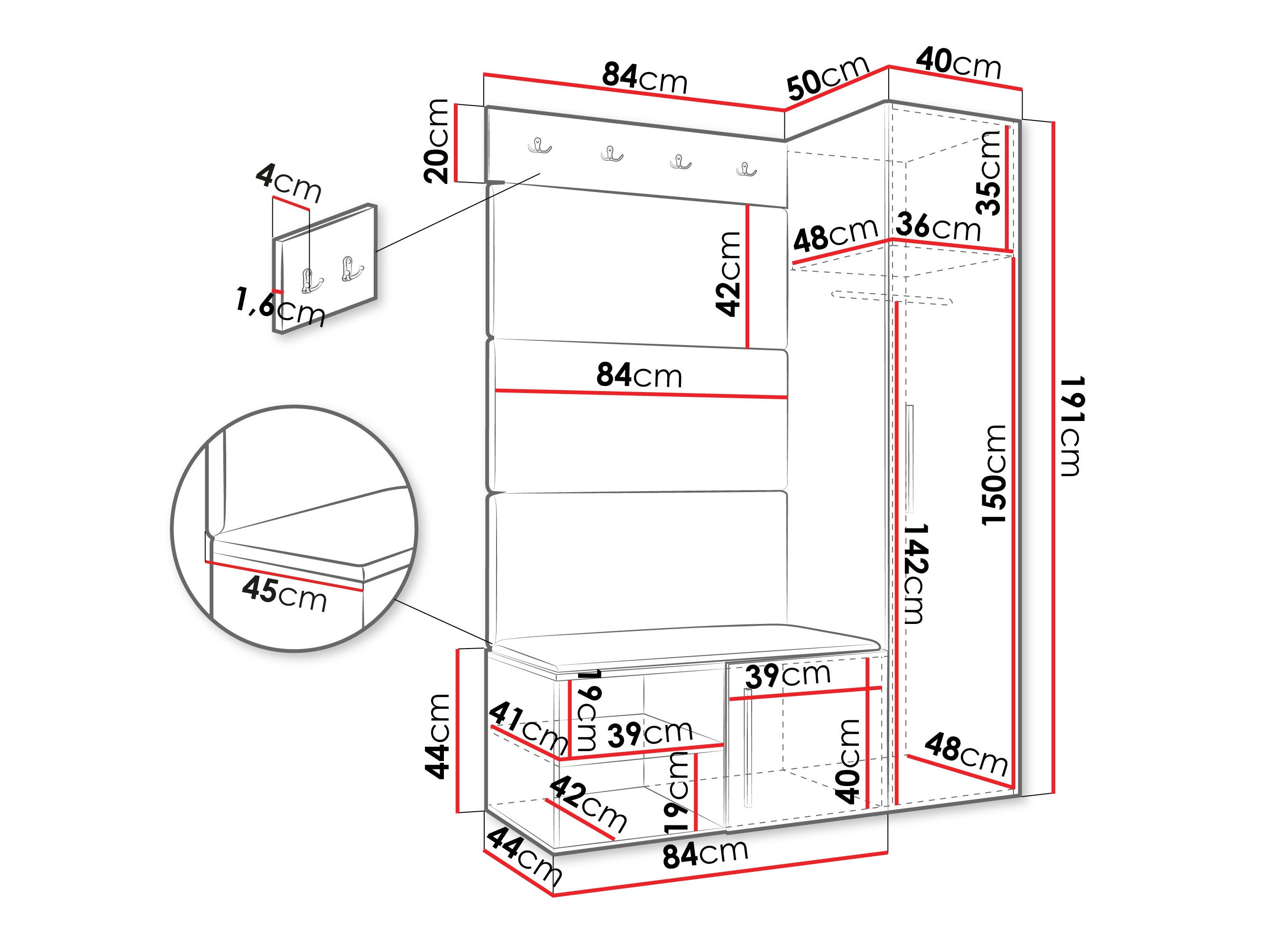 Set za hodnik Hartford 525 (Kašmir)