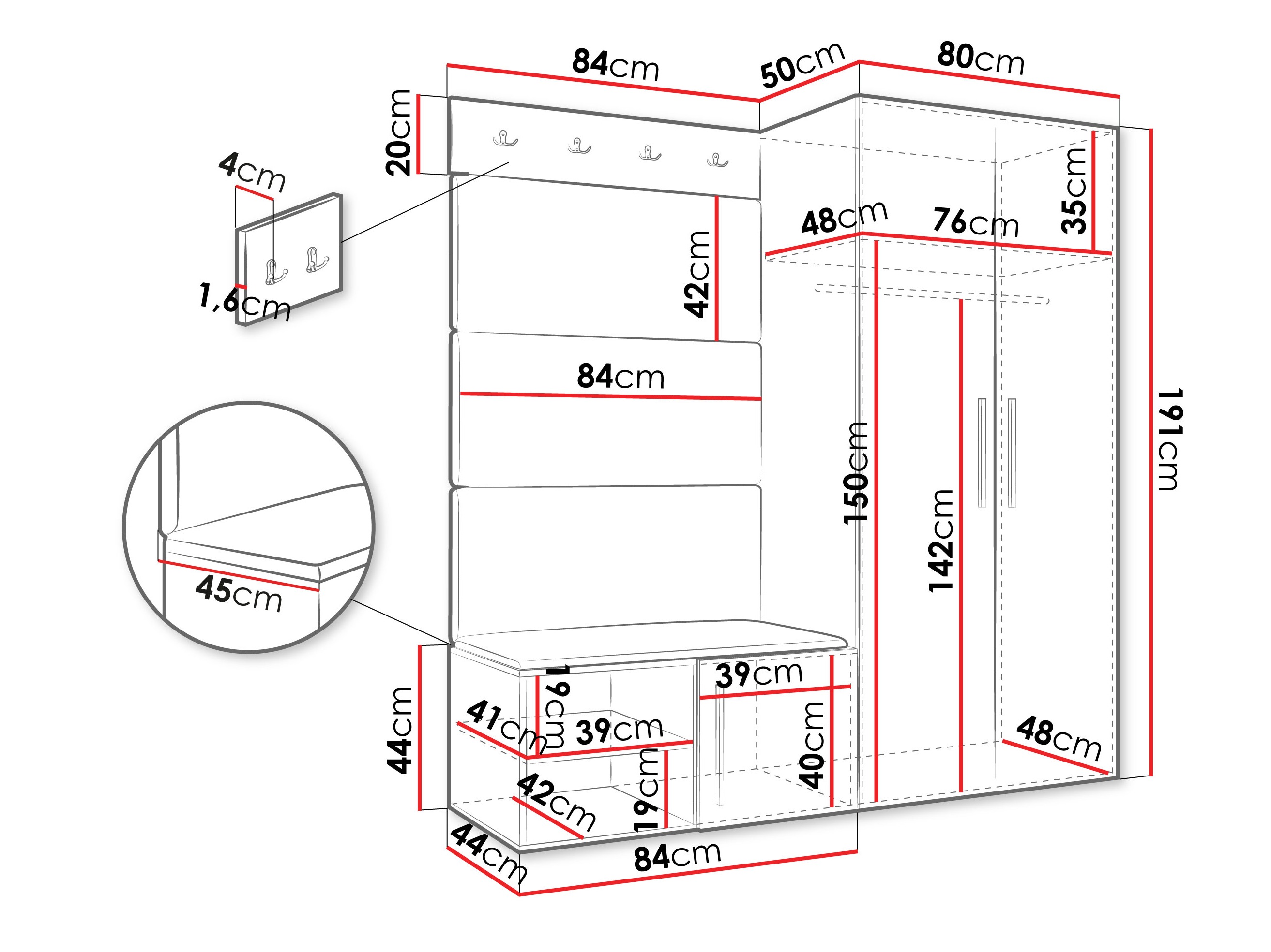 Set za hodnik Hartford 526 (Kašmir)