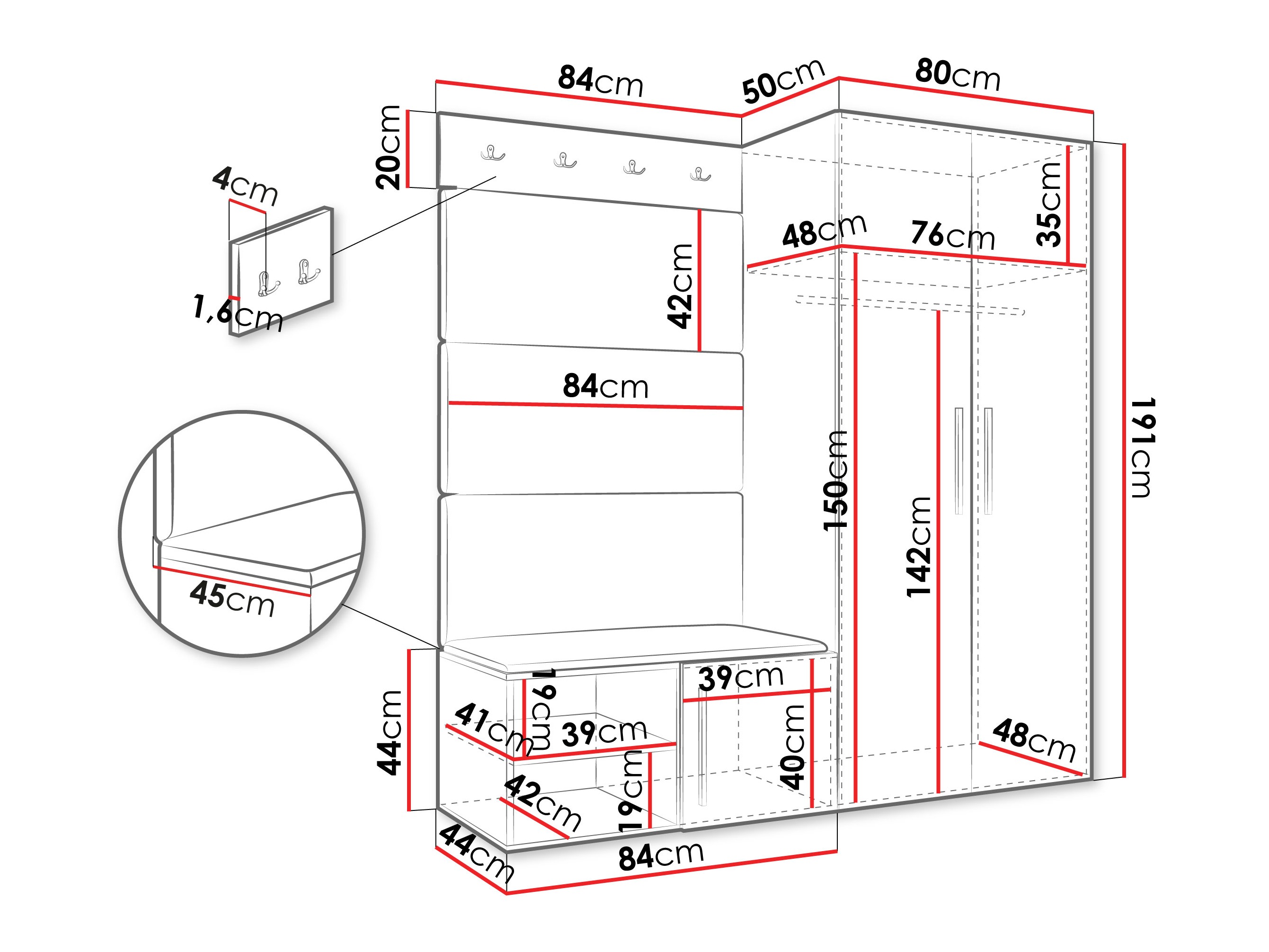 Set za hodnik Hartford 526 (Kašmir)
