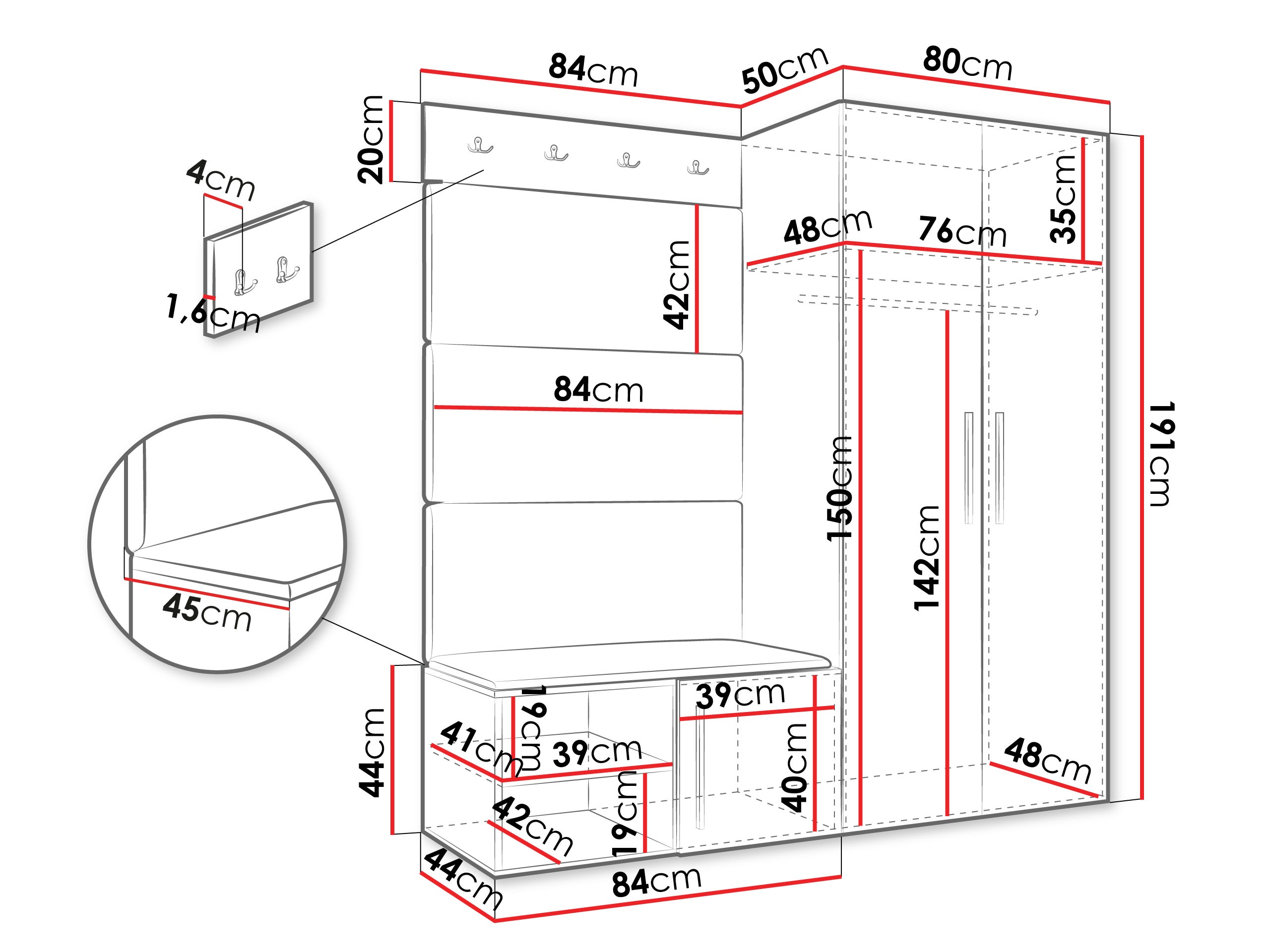Set za hodnik Hartford 526 (Kašmir)