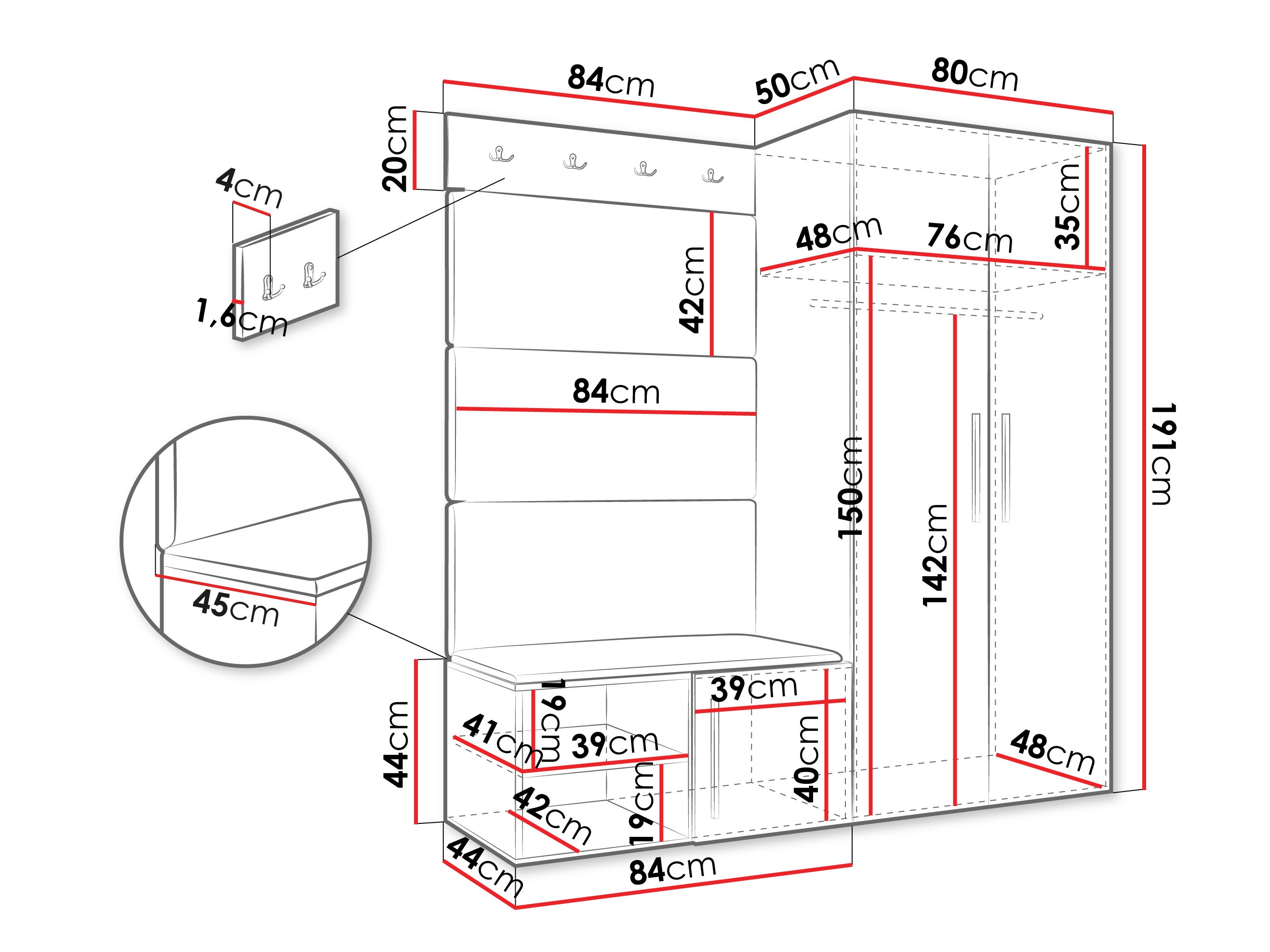 Set za hodnik Hartford 526 (Kašmir)