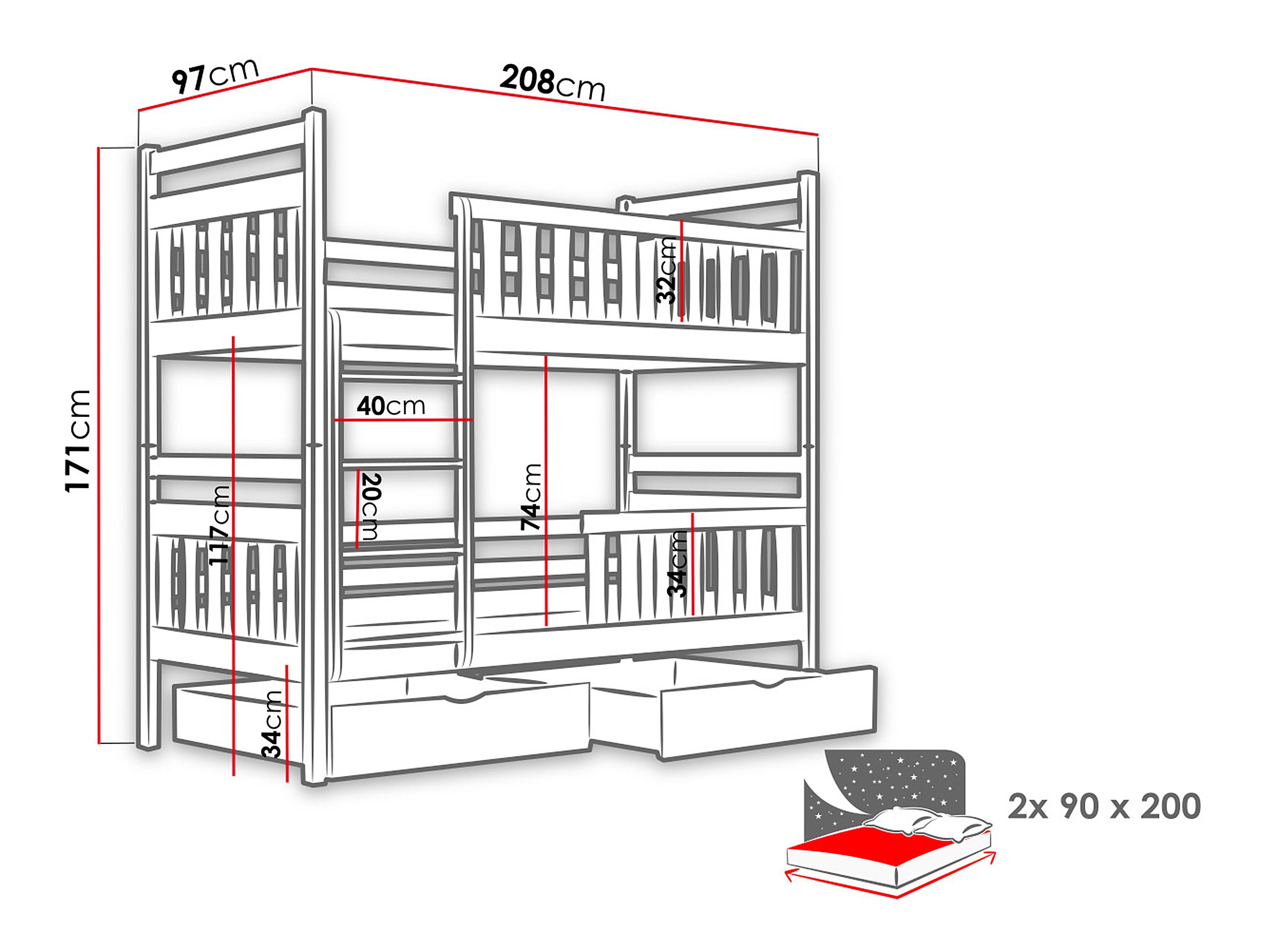 Krevet na sprat Vista 100 (Kašmir)