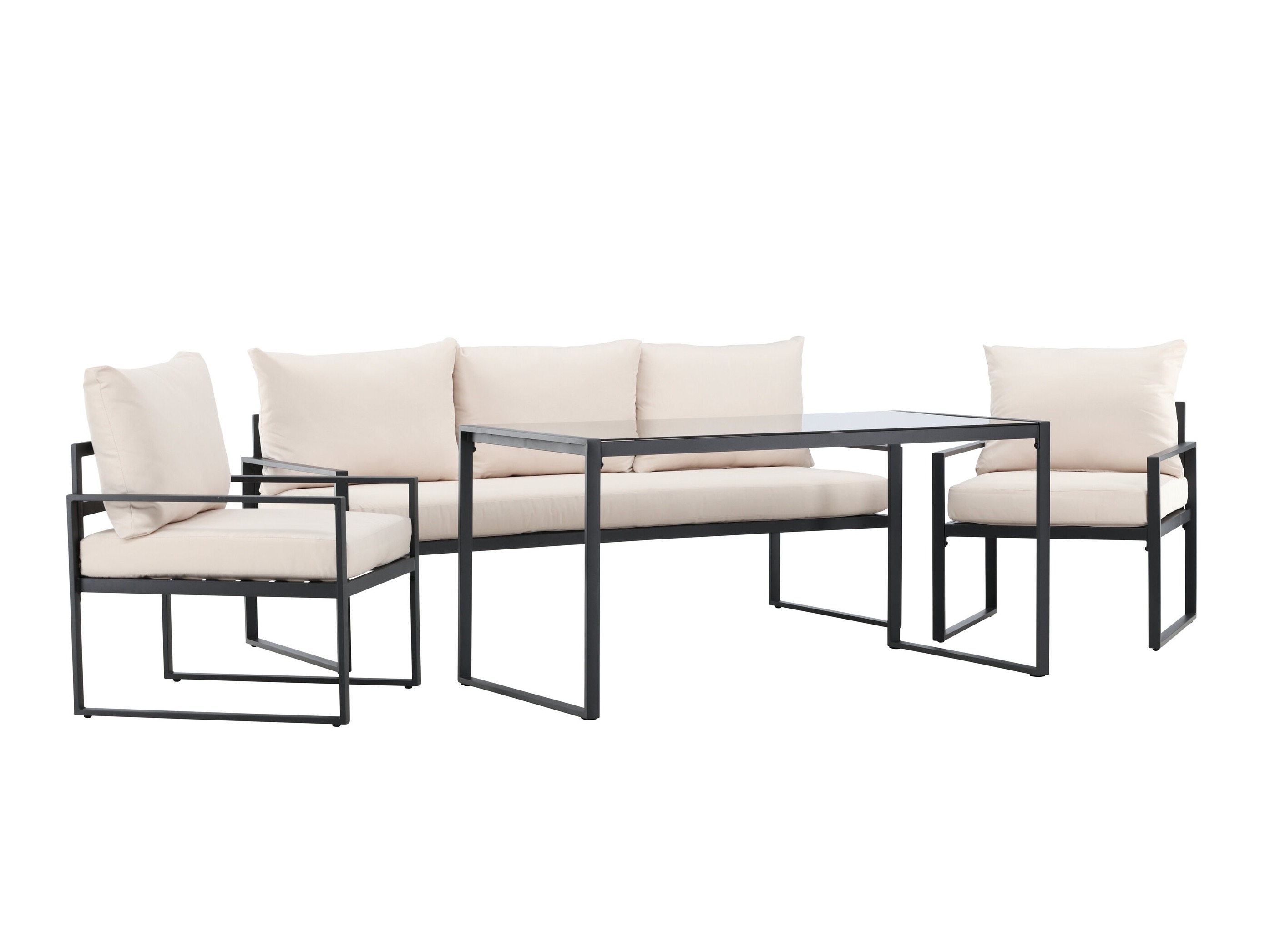 Set baštenskog nameštaja Dallas 4733 (Crno + Bež)