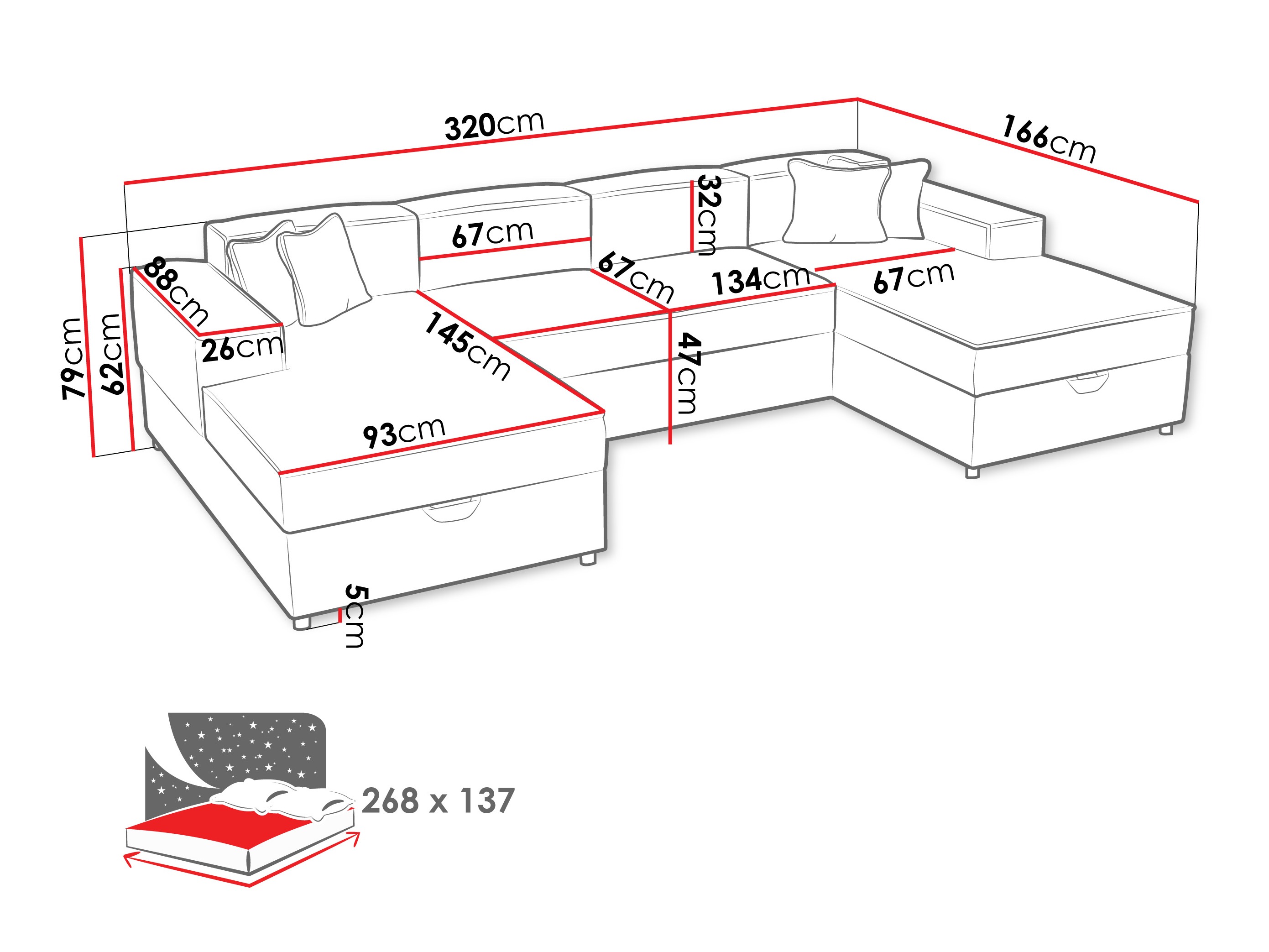 Ugaona sofa Clovis 115 (Coral 55)