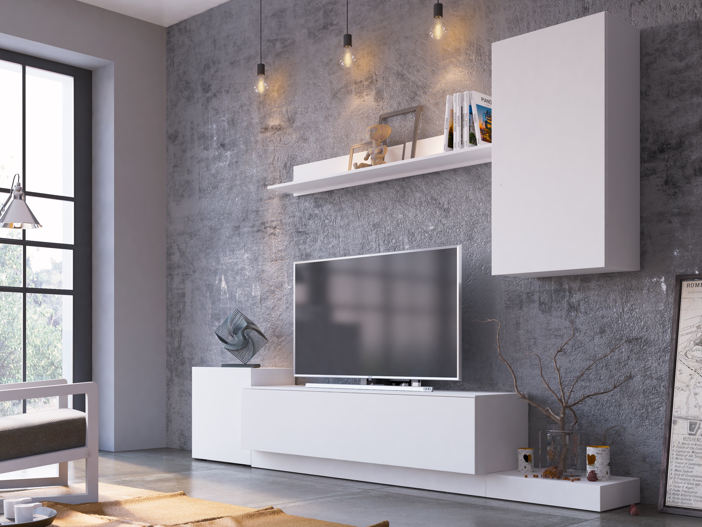 Set za dnevnu sobu Ontario 158 (Belo)