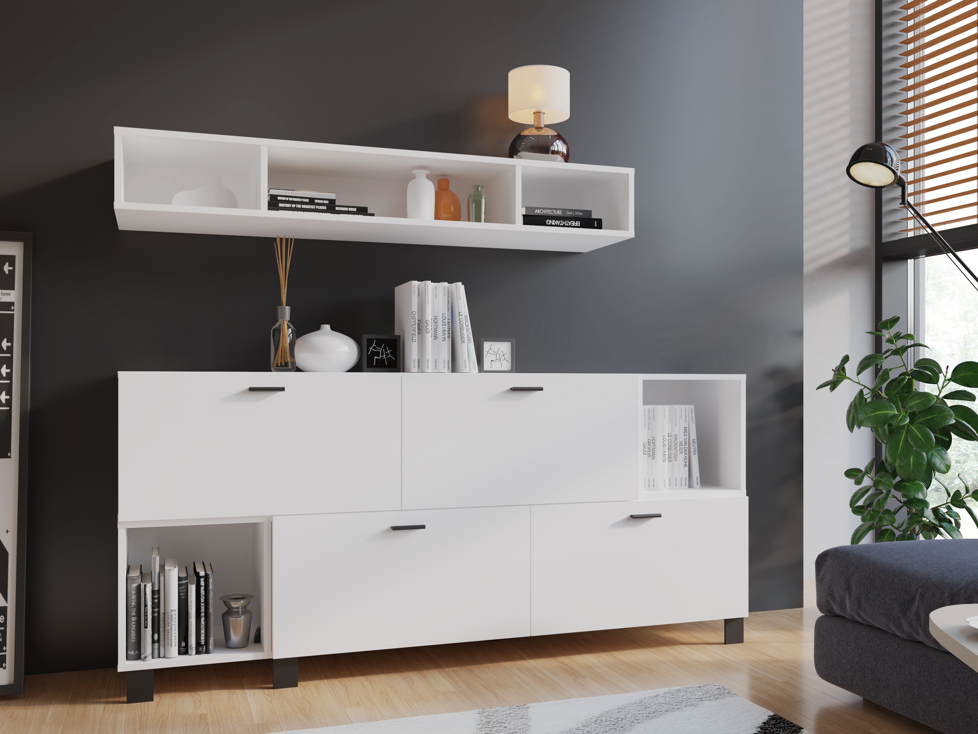 Zidna polica Virnolu 100 (Belo)