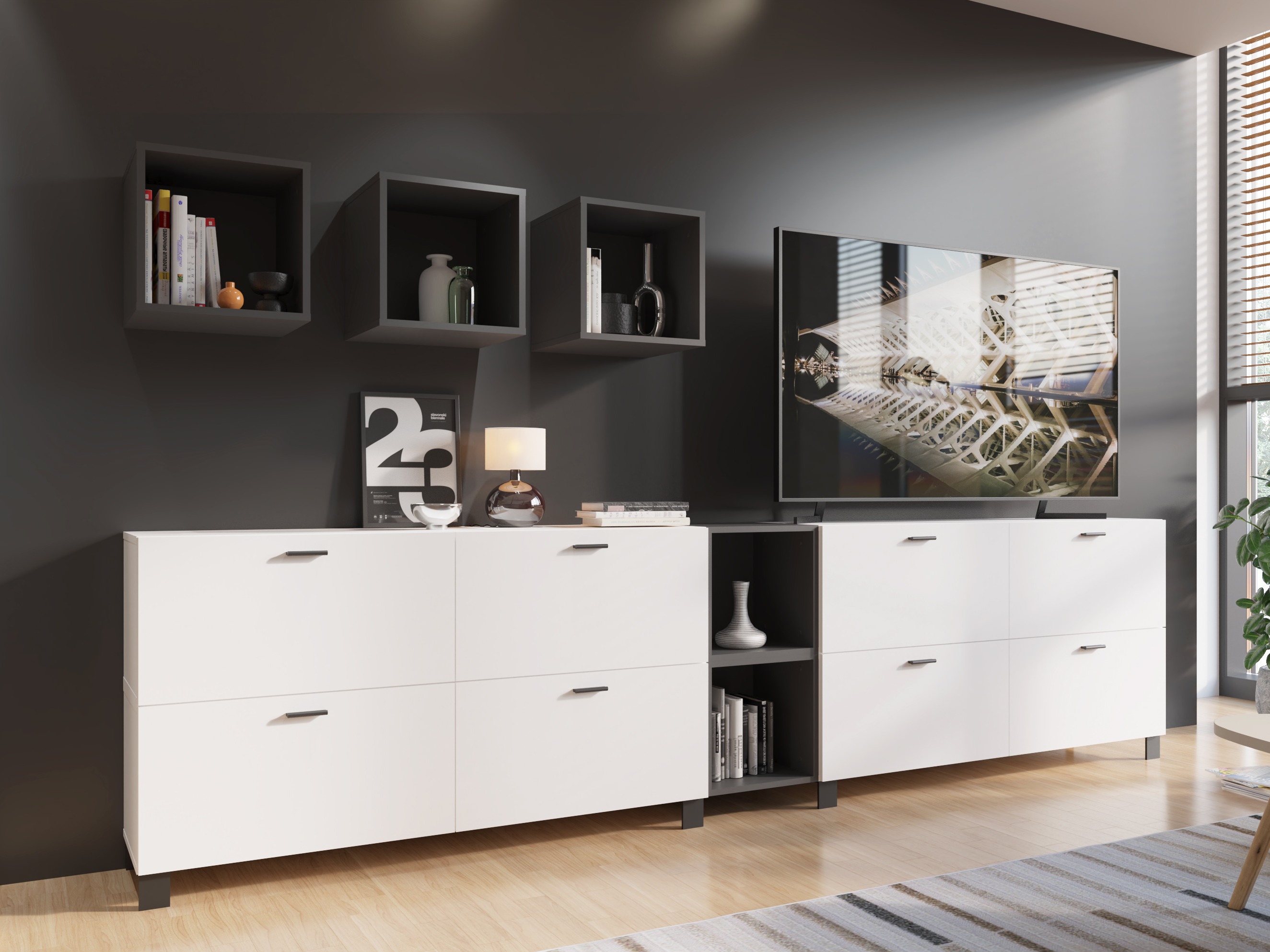 Zidna polica Virnolu 101 (Antracit)