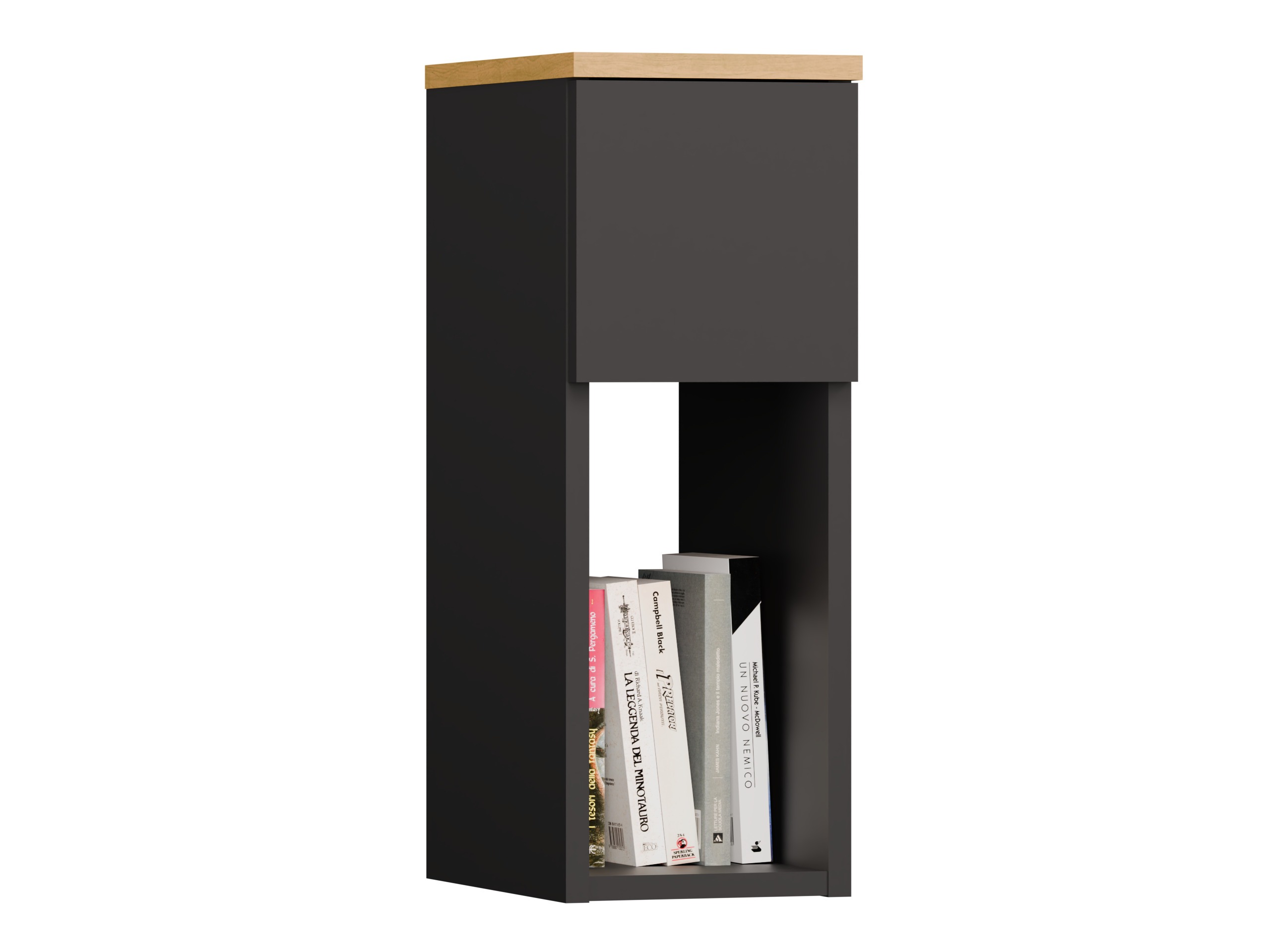 Noćni ormarić Mandeville 304 (Antricit (ugalj) + Zanatski hrast)