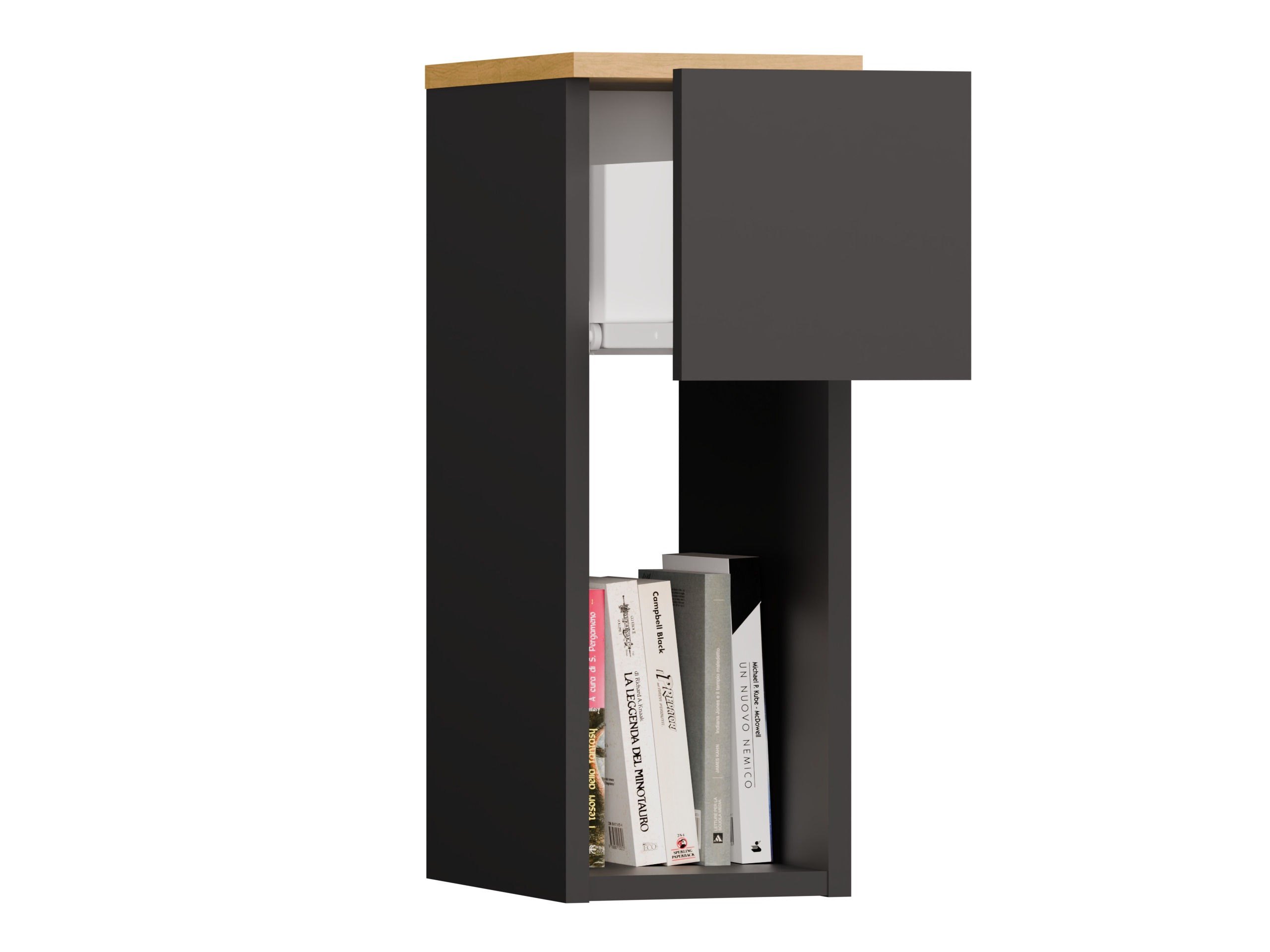 Noćni ormarić Mandeville 304 (Antricit (ugalj) + Zanatski hrast)