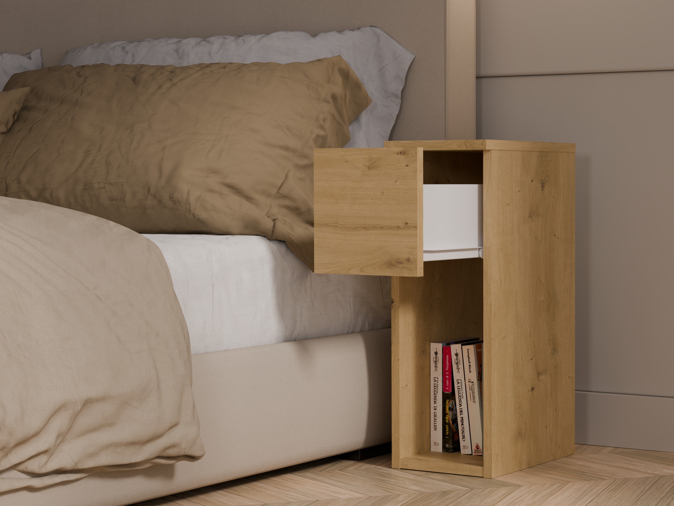 Noćni ormarić Mandeville 304 (Zanatski hrast)