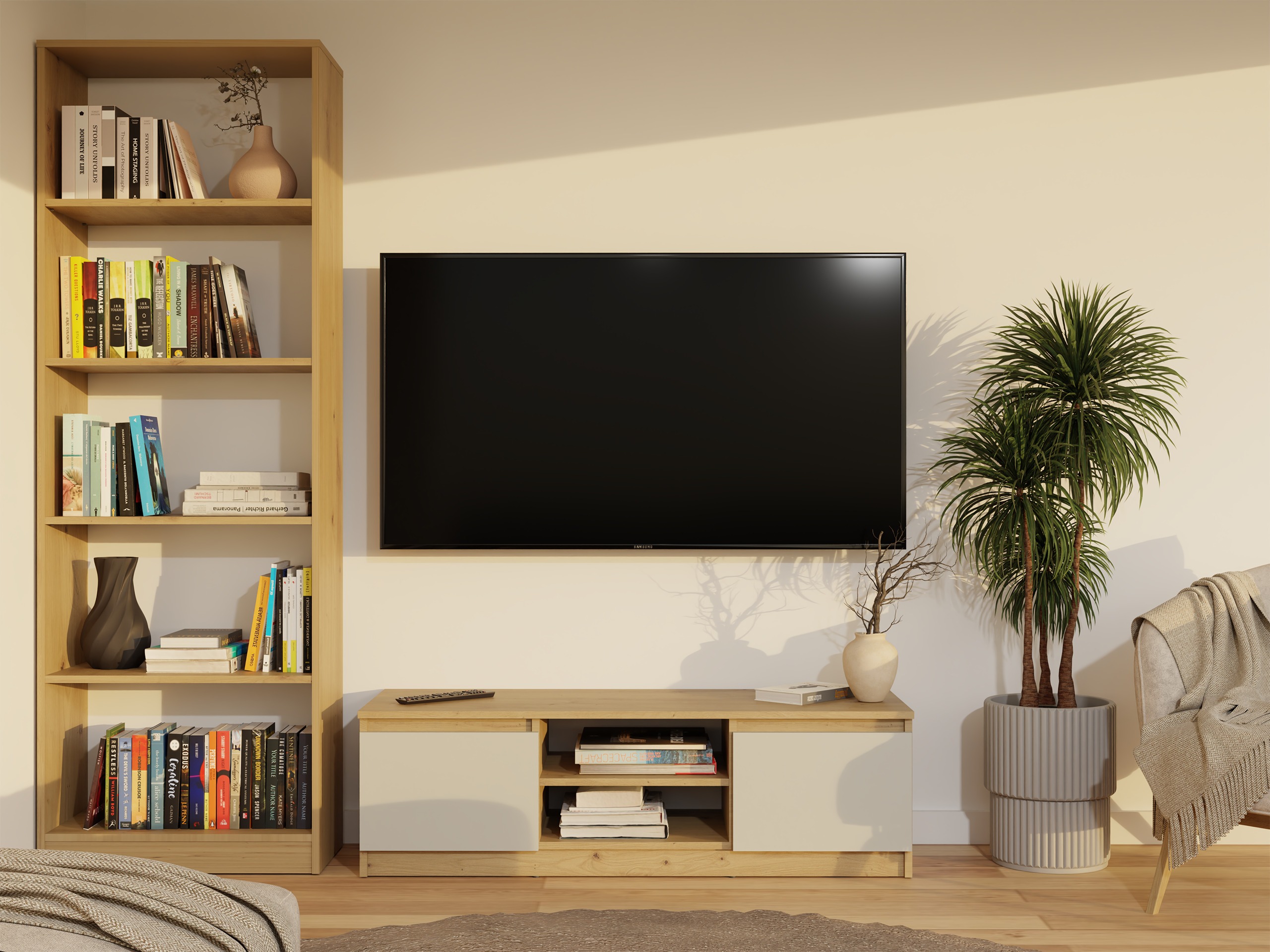 TV sto Elbvelu 123 (Zanatski hrast + Kašmir)