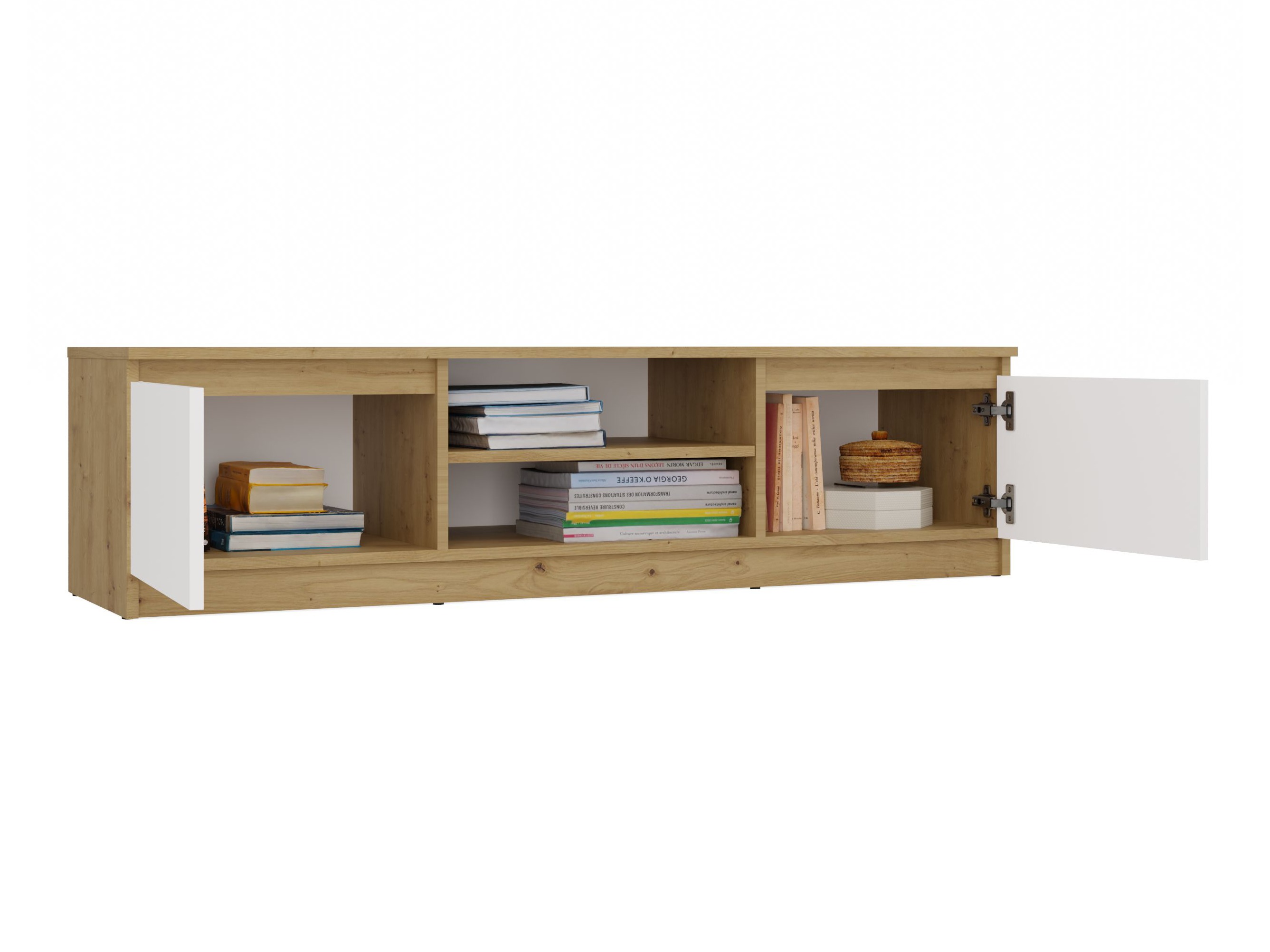 TV sto Elbvelu 125 (Zanatski hrast + Belo)