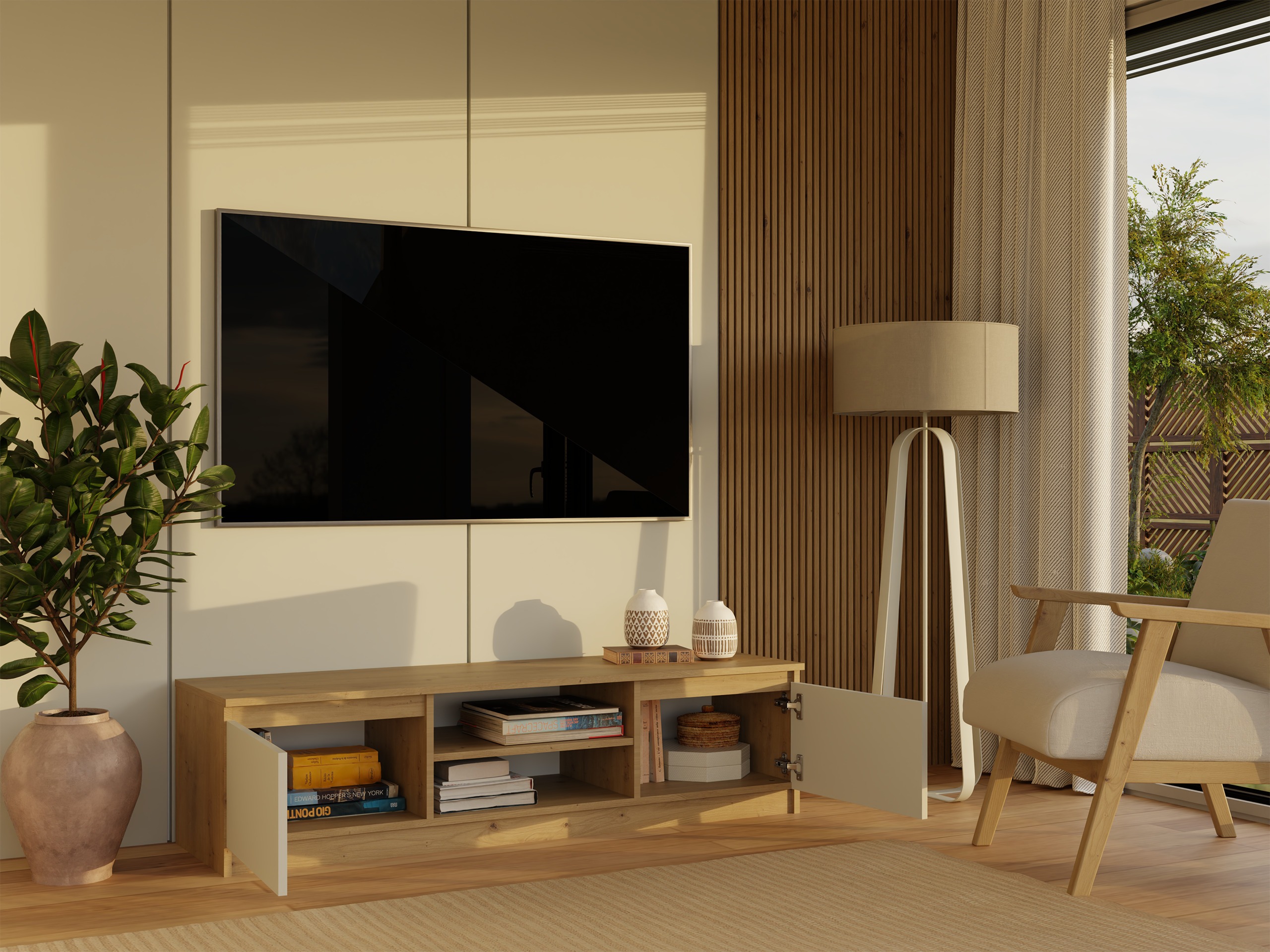 TV sto Elbvelu 125 (Zanatski hrast + Kašmir)