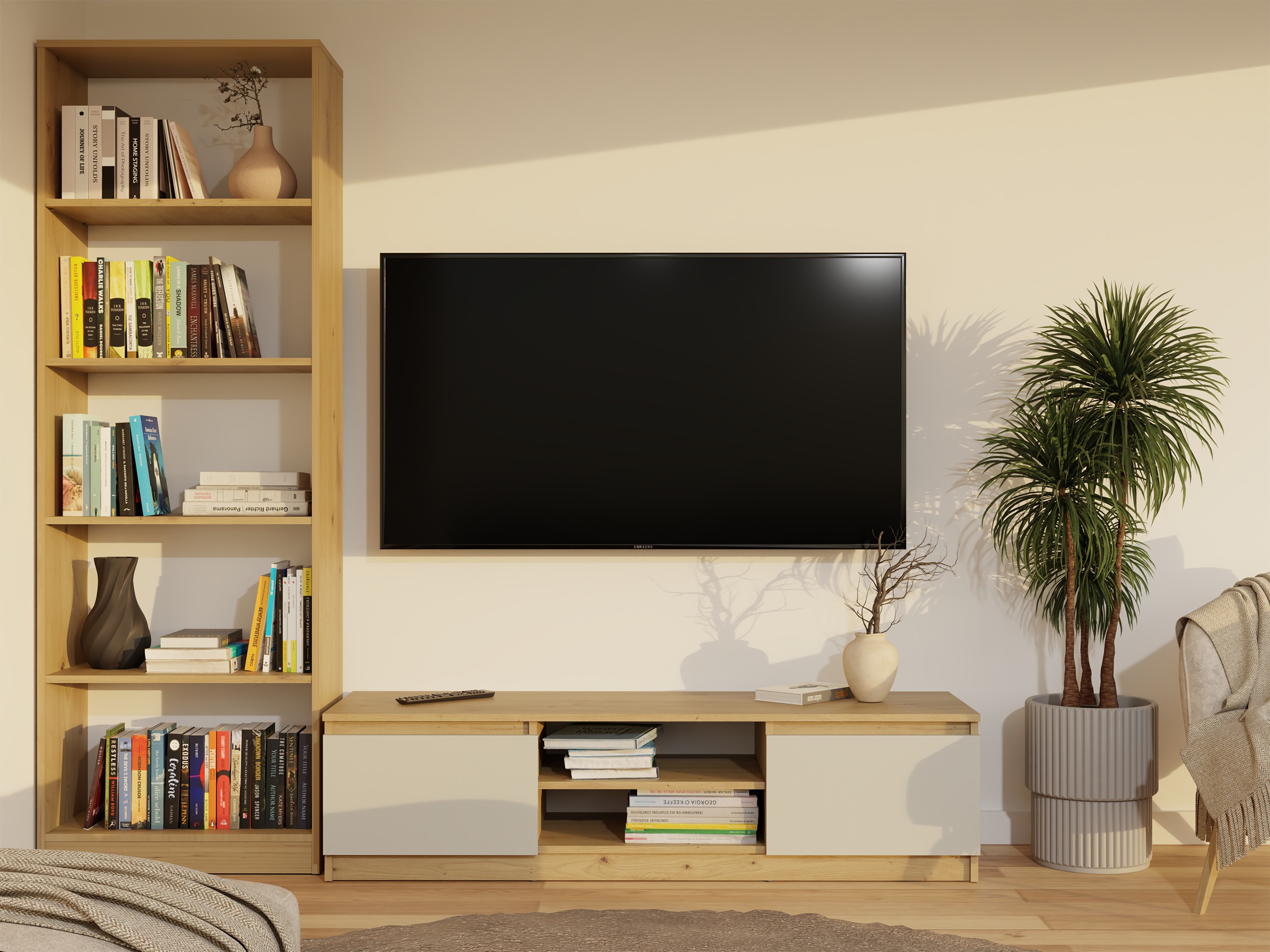 TV sto Elbvelu 125 (Zanatski hrast + Kašmir)