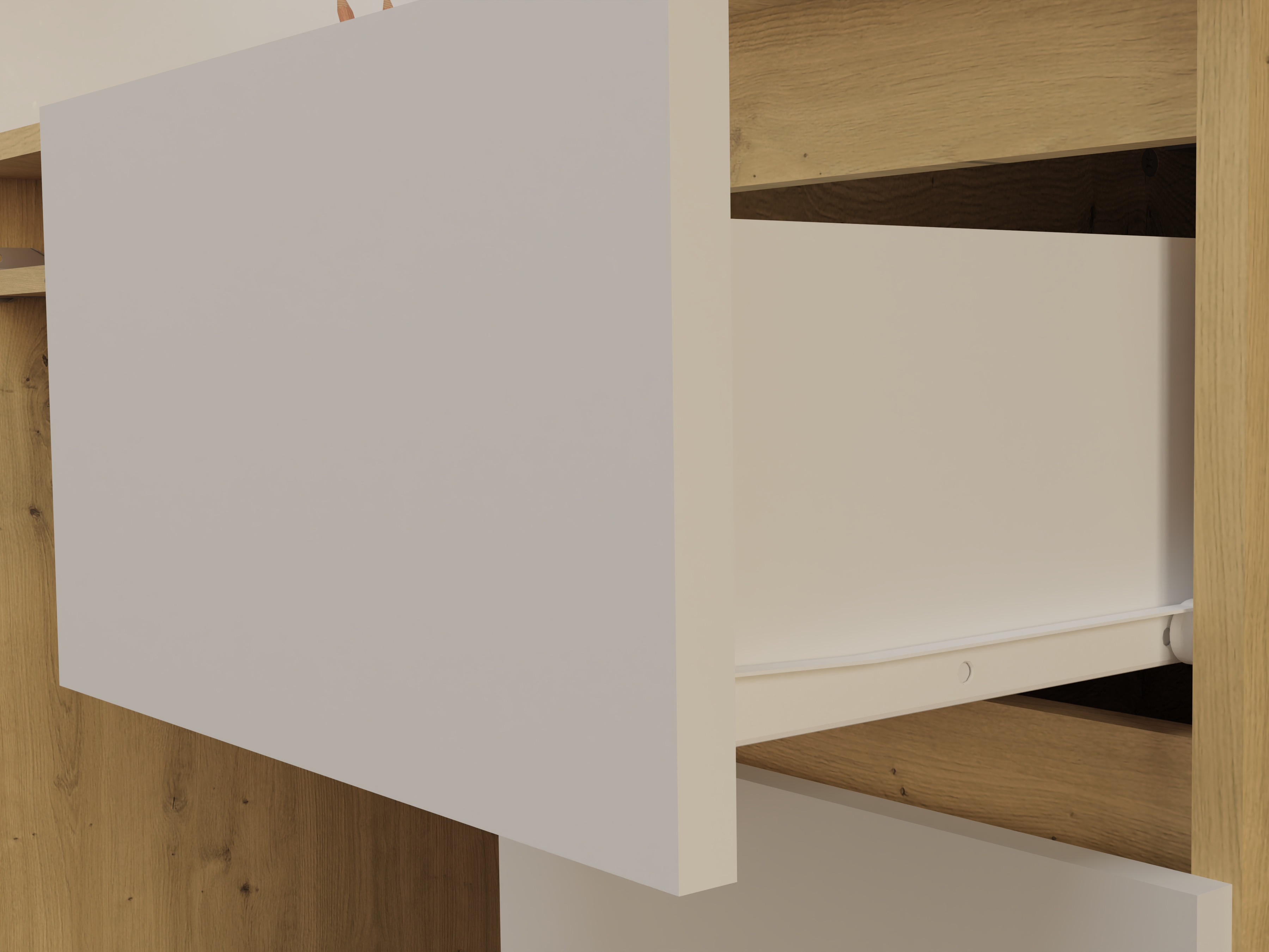 Kancelarijski sto Mandeville 178 (Zanatski hrast + Belo)