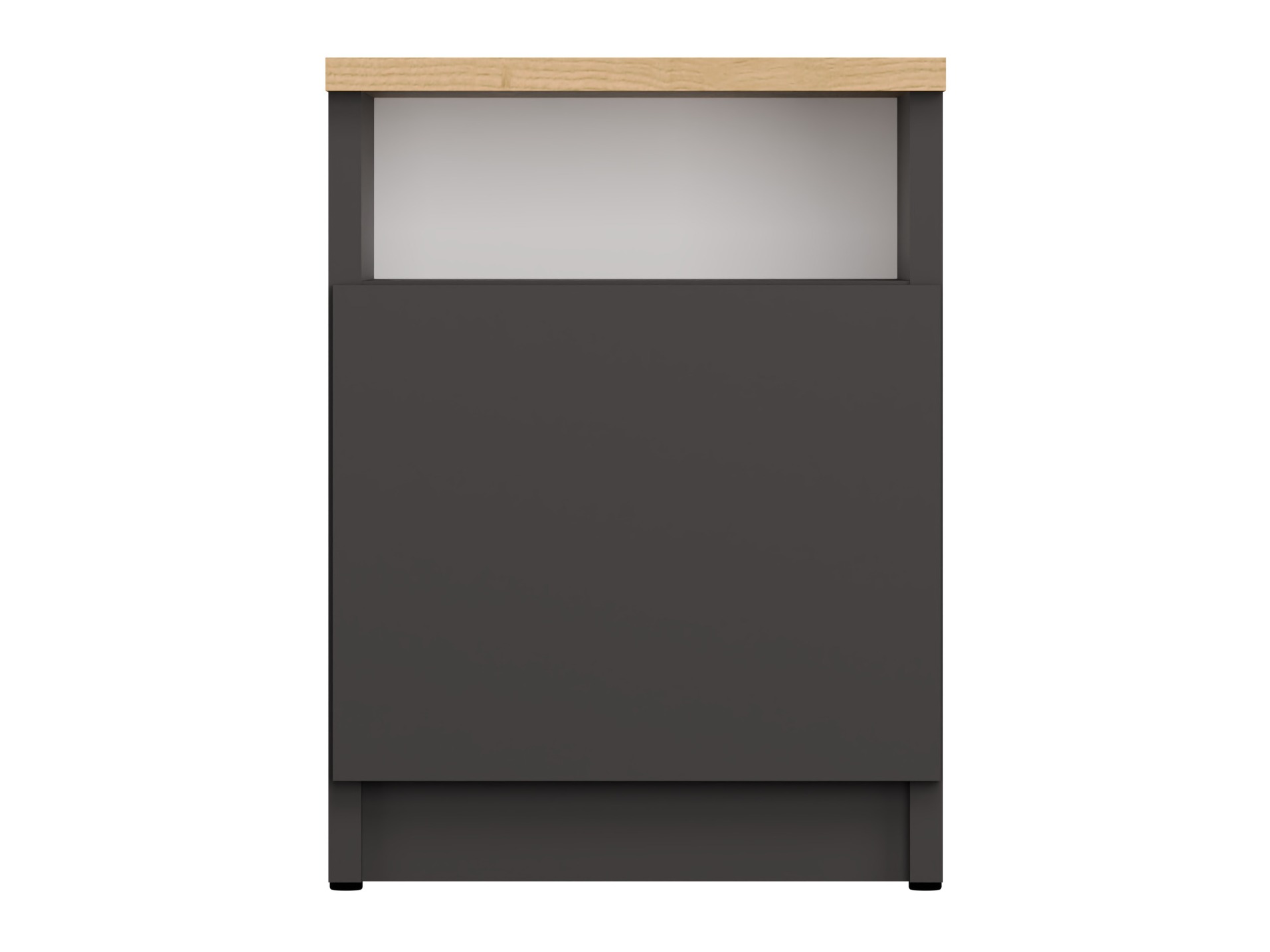 Noćni ormarić Mandeville 305 (Antricit (ugalj) + Zanatski hrast)