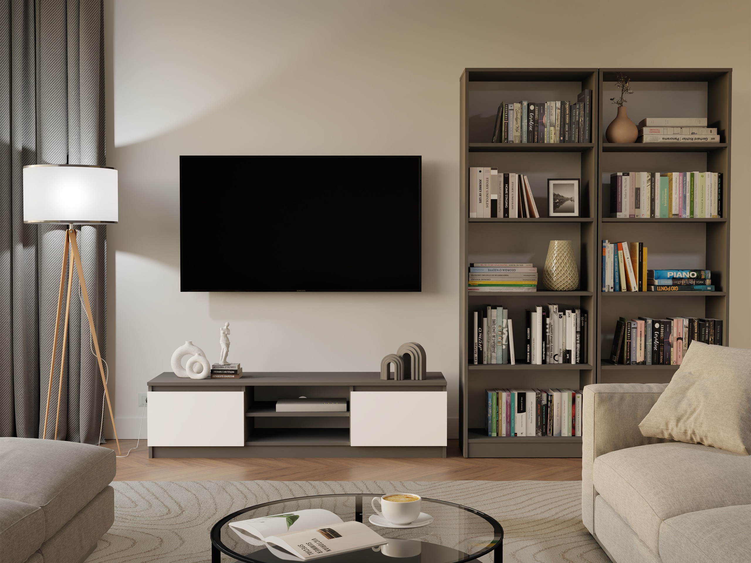 Polica Mandeville 191 (Antricit (ugalj) + Belo)