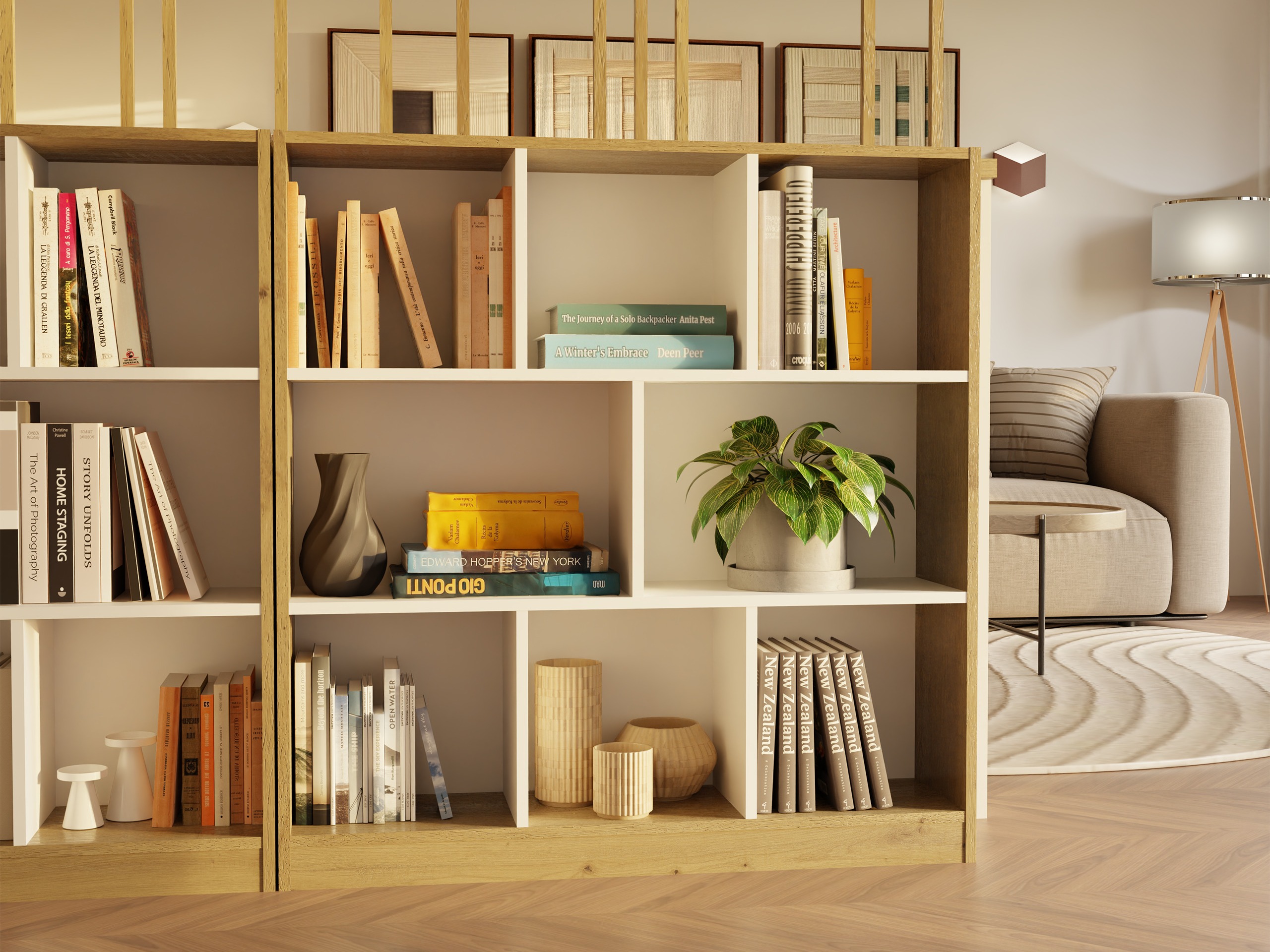 Polica Mandeville 307 (Belo + Zanatski hrast)