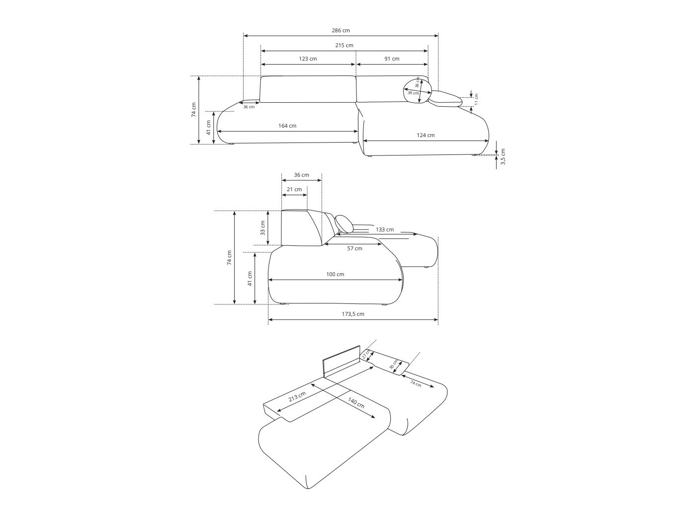 Ugaona sofa Kingston 183 (Vinci 07)