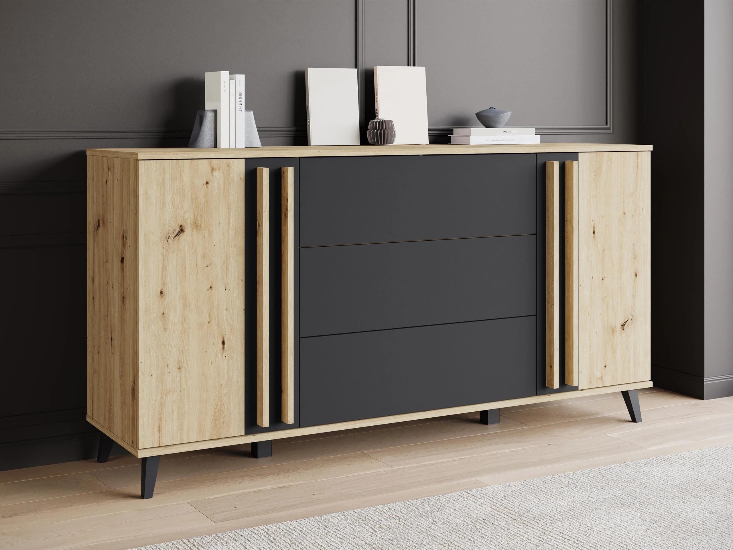 Komoda Facetor (Artisan hrast + Grafit)