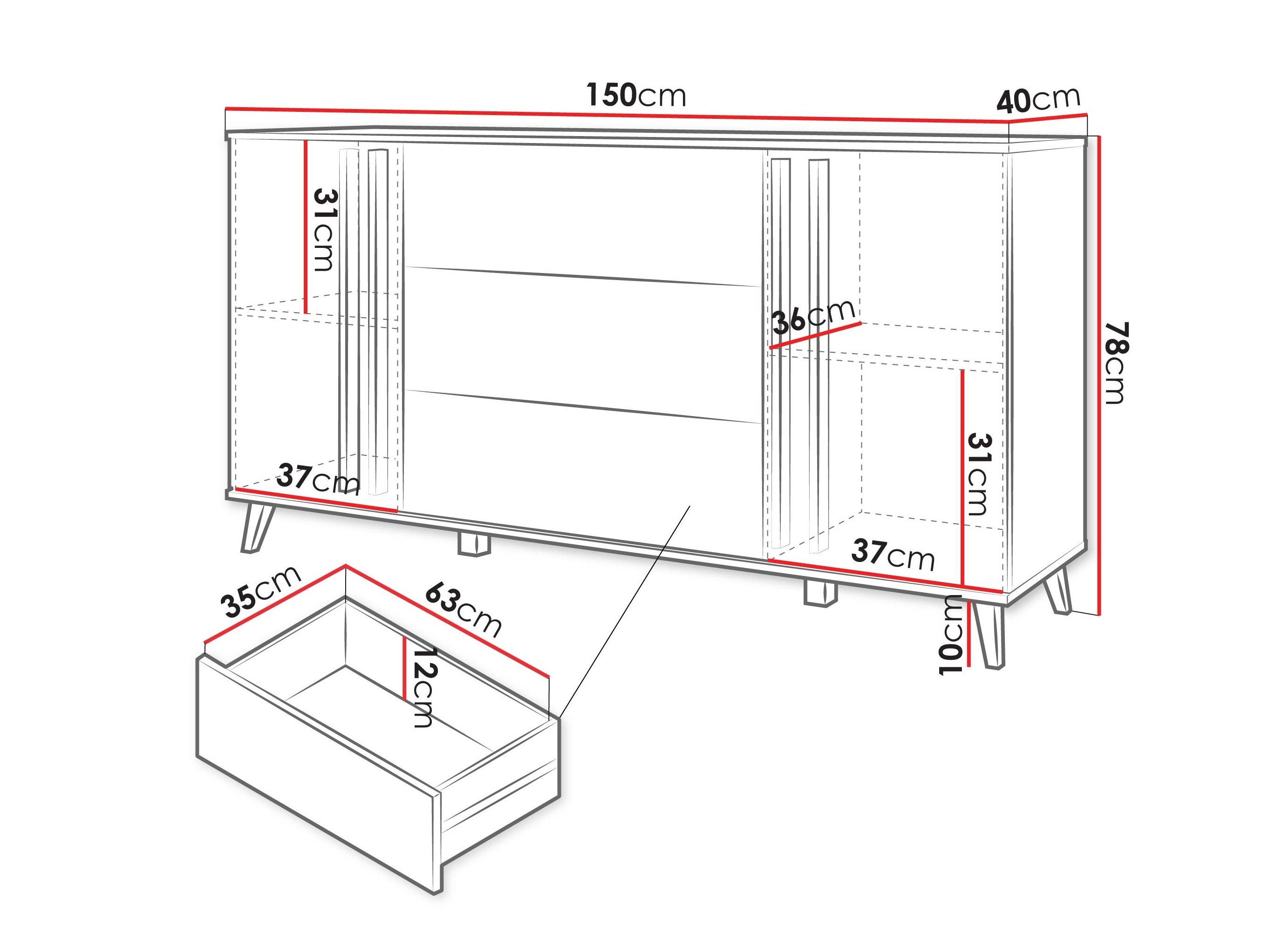 Komoda Temora 100 (Graphite)