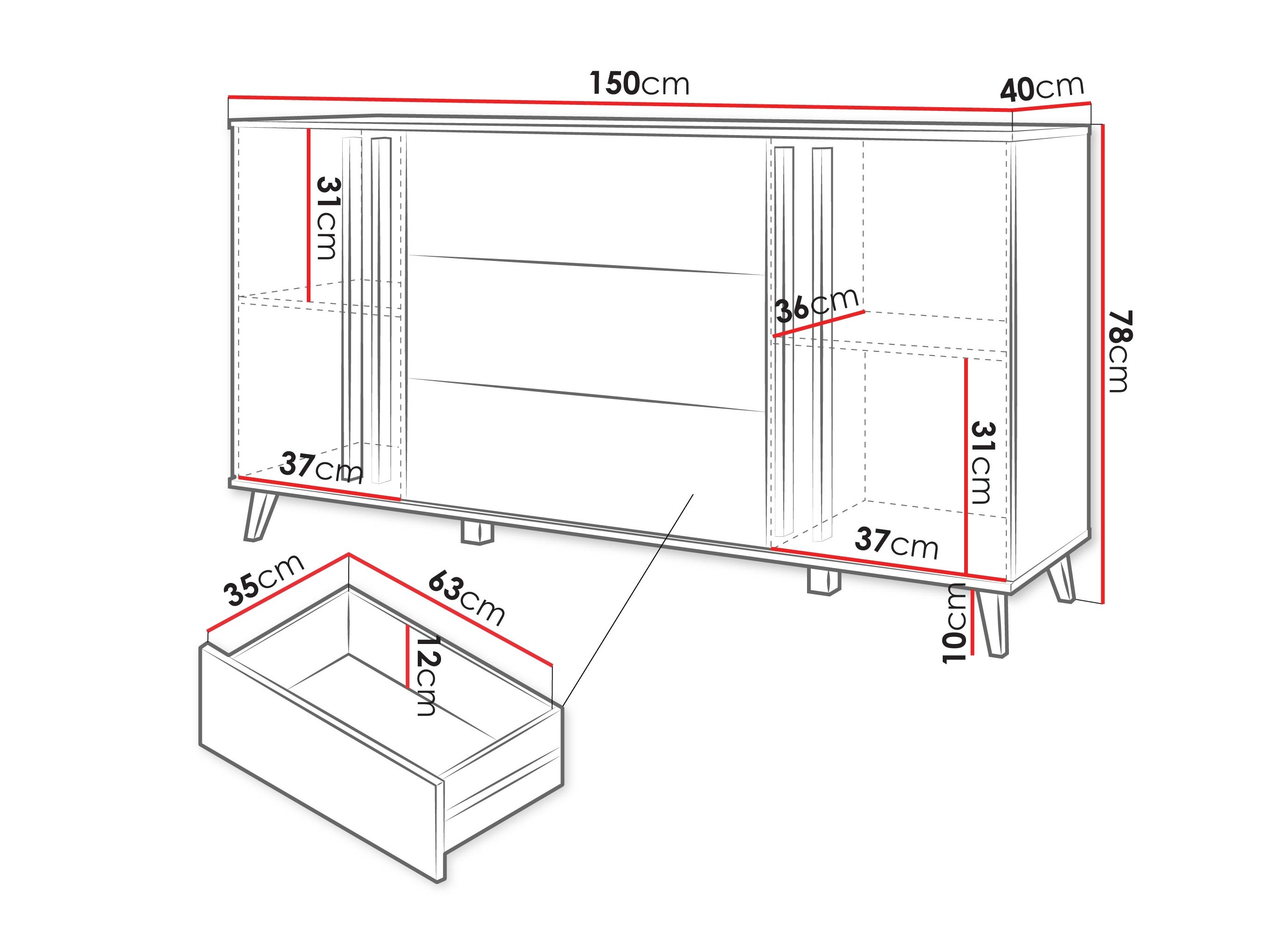 Komoda Temora 100 (Kašmir)