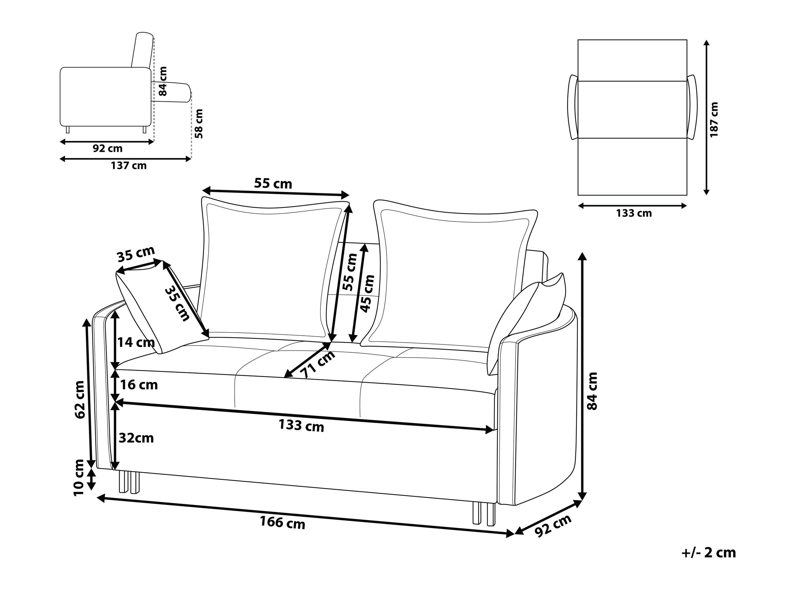 Sofa na razvlačenje Berwyn 425 (Smeđa)