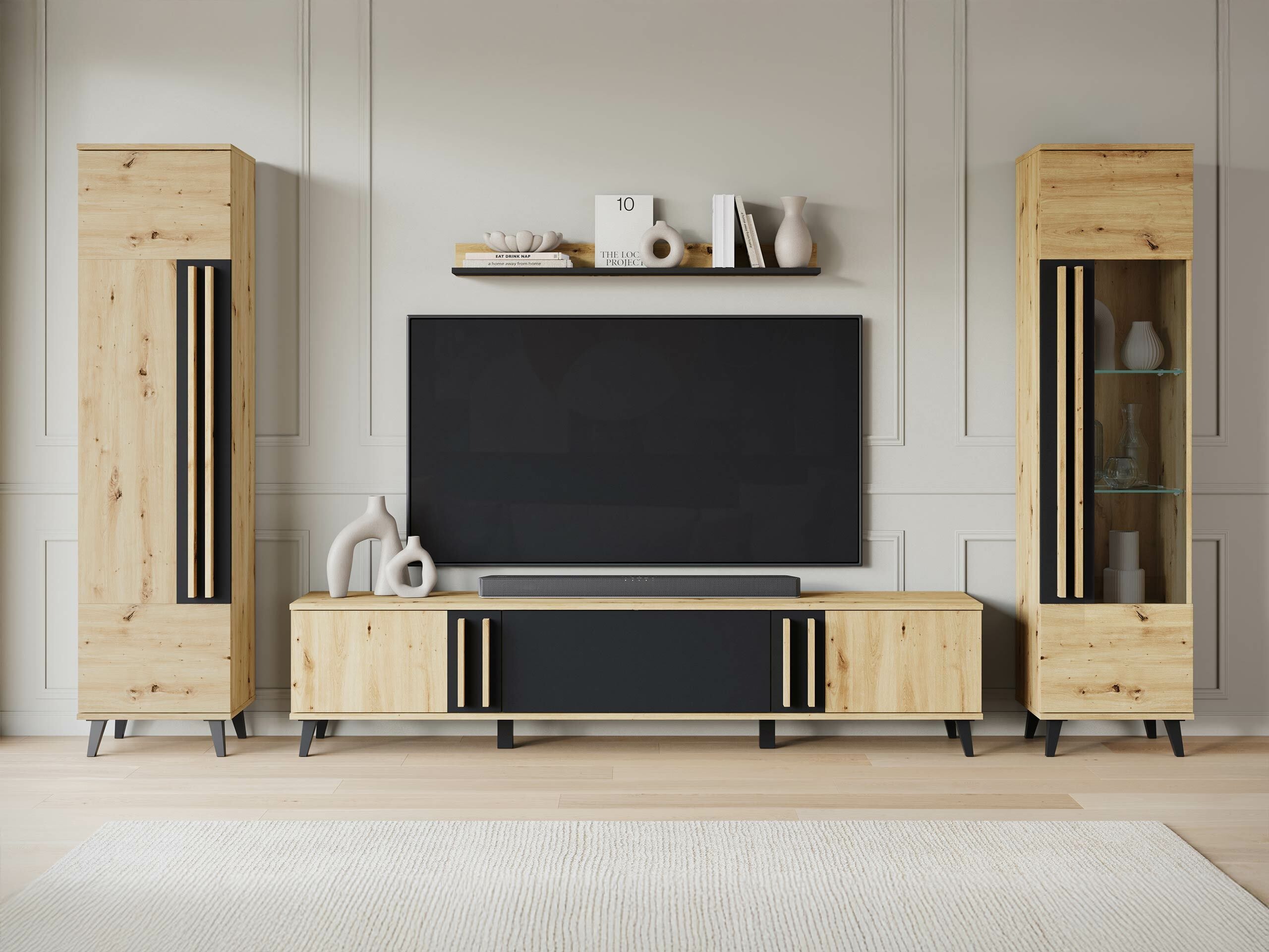 TV komoda Temora 101 (Artisan hrast + Grafit)