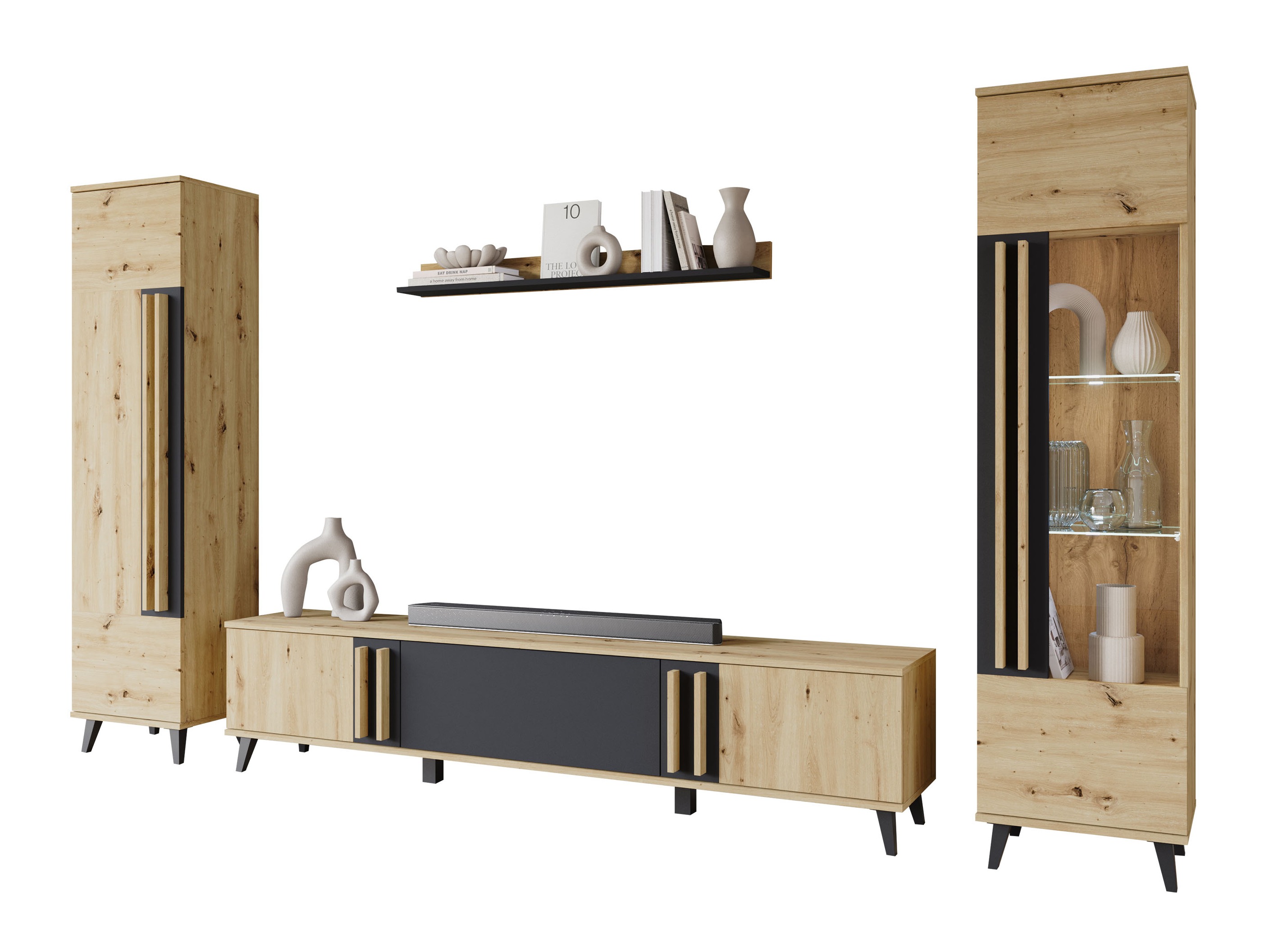 Set za dnevnu sobu Temora 103 (Artisan hrast + Grafit)