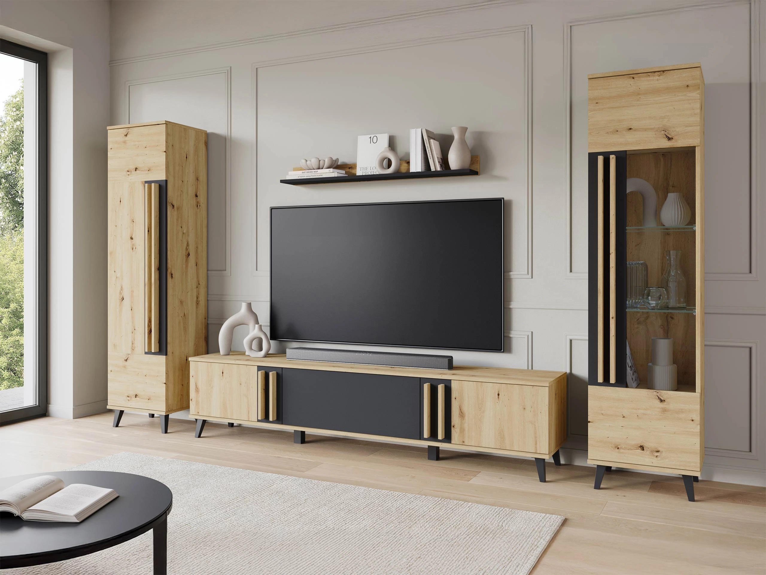 Set za dnevnu sobu Temora 103 (Zanatski hrast + Graphite)