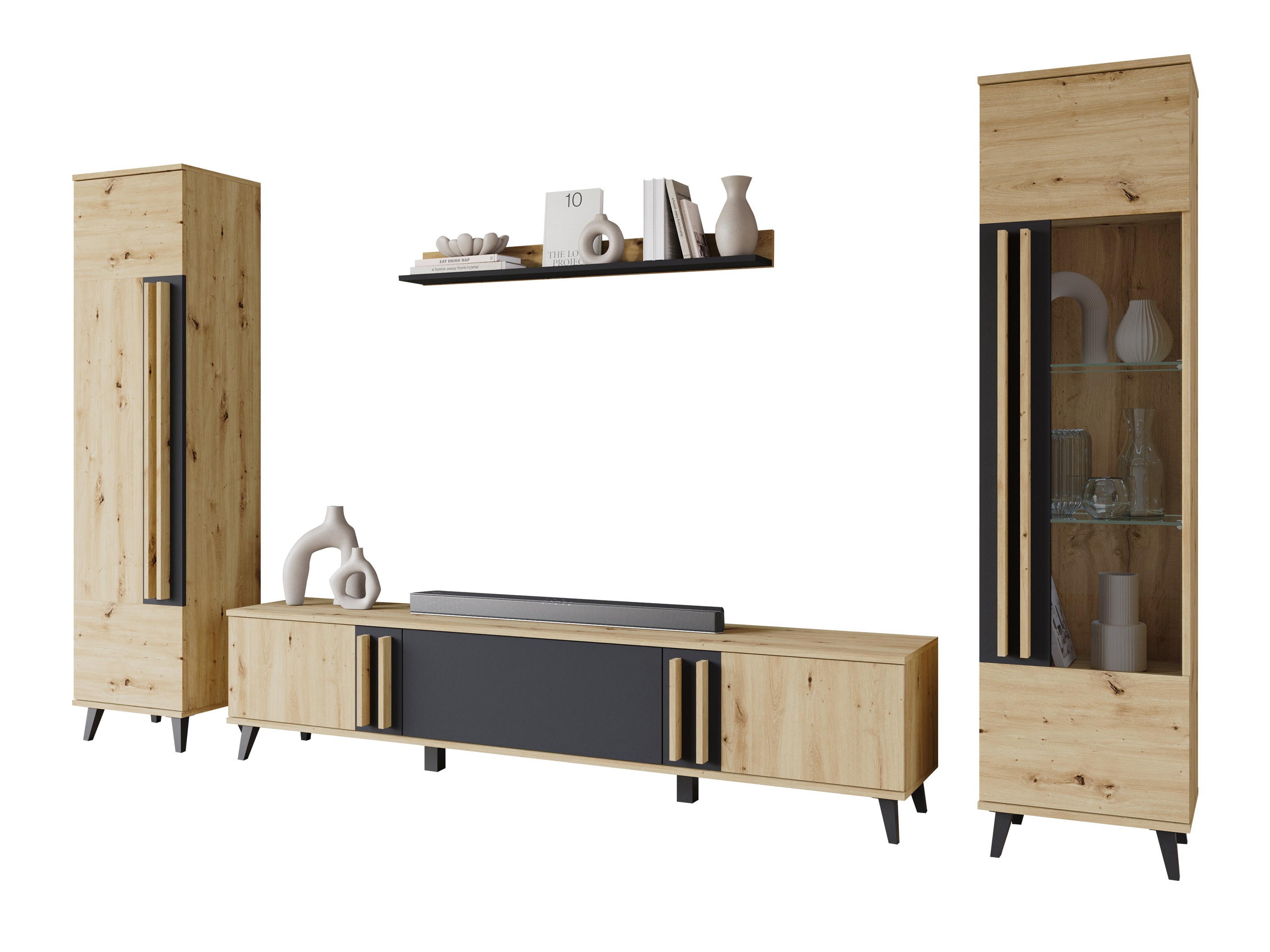 Set za dnevnu sobu Temora 103 (Zanatski hrast + Graphite)