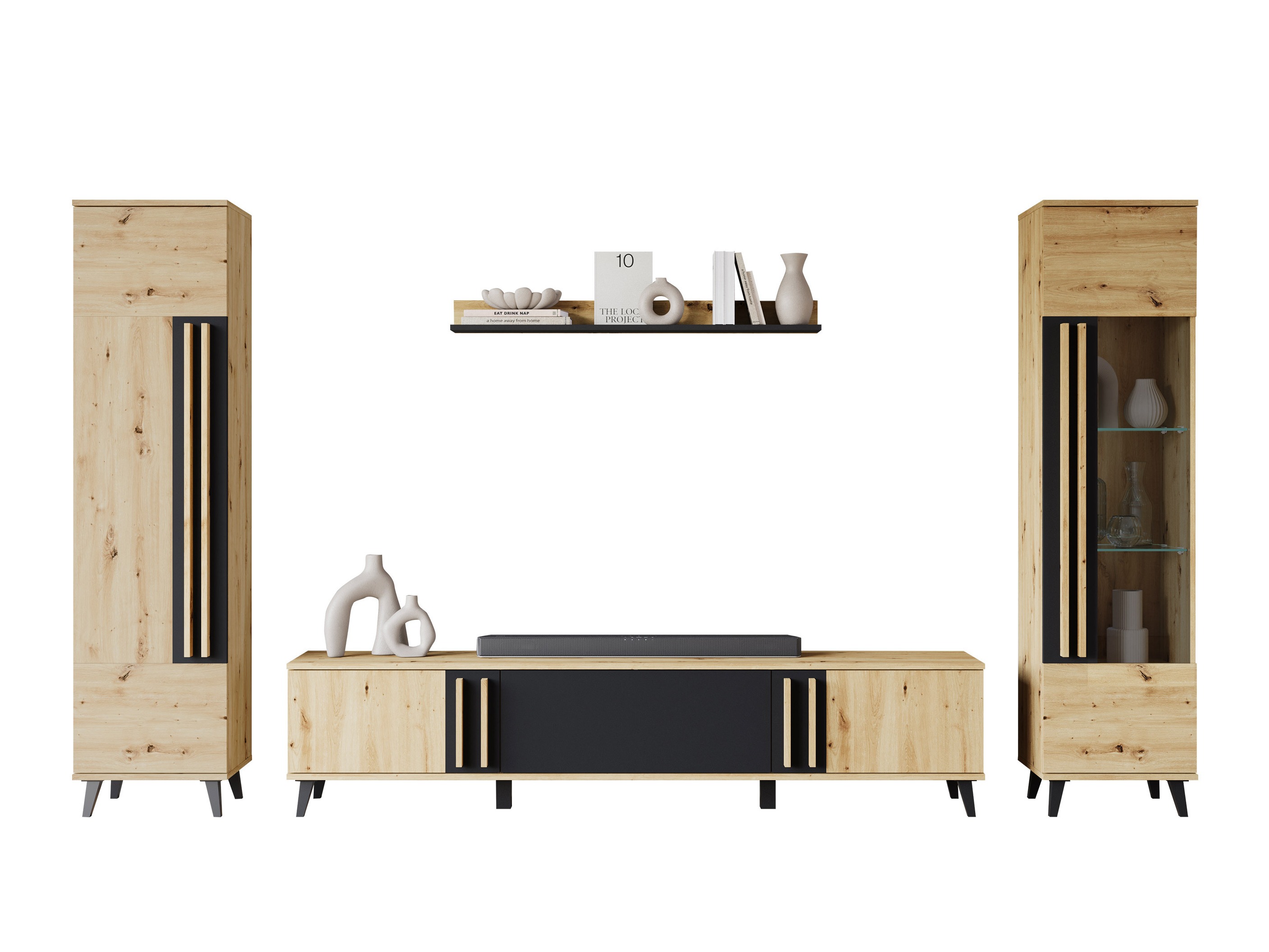 Set za dnevnu sobu Temora 103 (Zanatski hrast + Graphite)