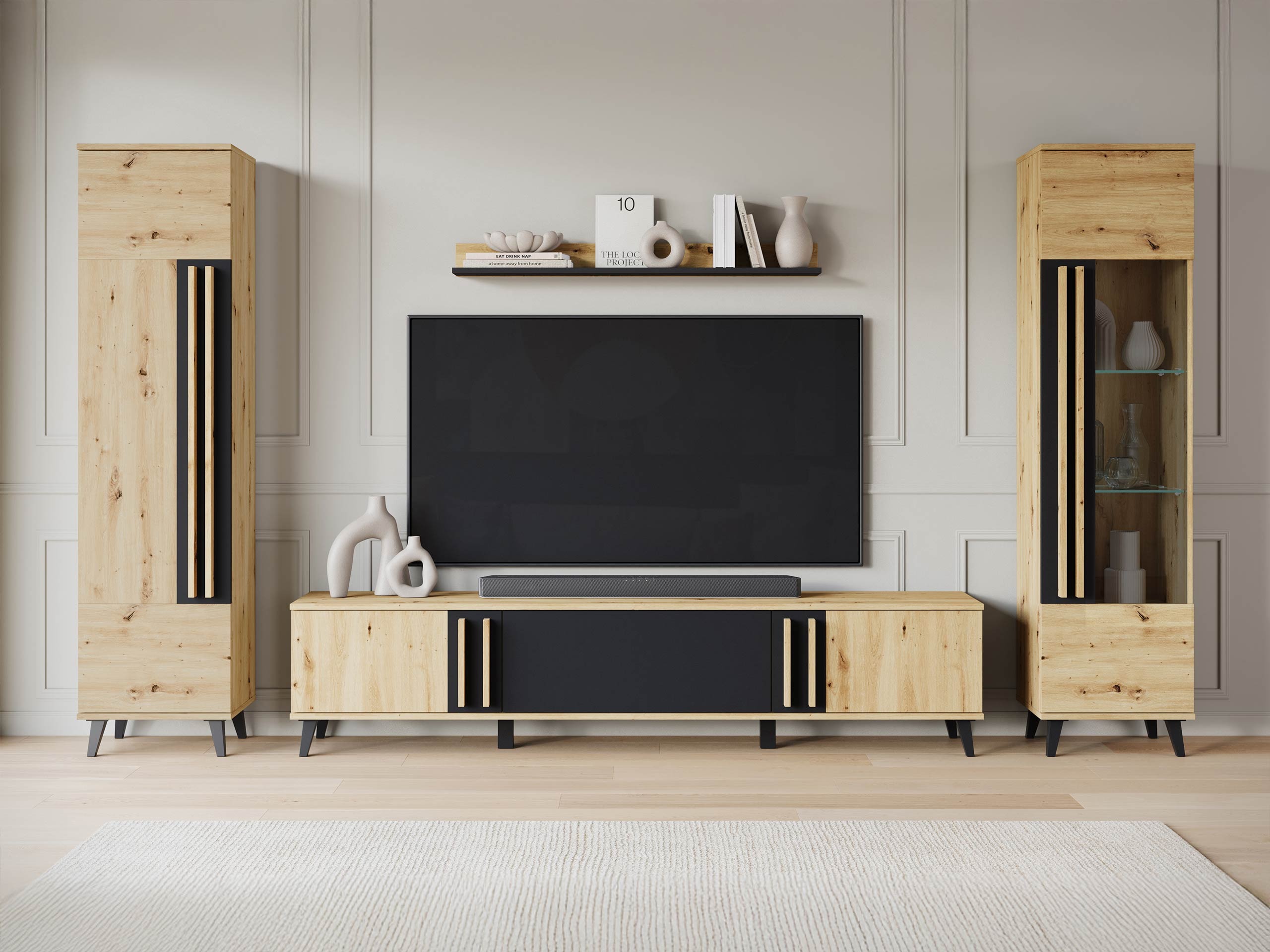 Set za dnevnu sobu Temora 103 (Zanatski hrast + Graphite)