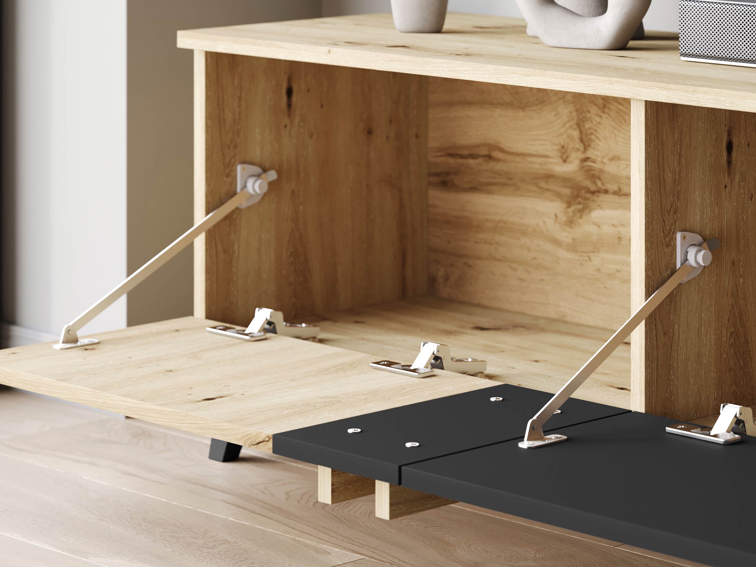 Set za dnevnu sobu Temora 103 (Zanatski hrast + Graphite)