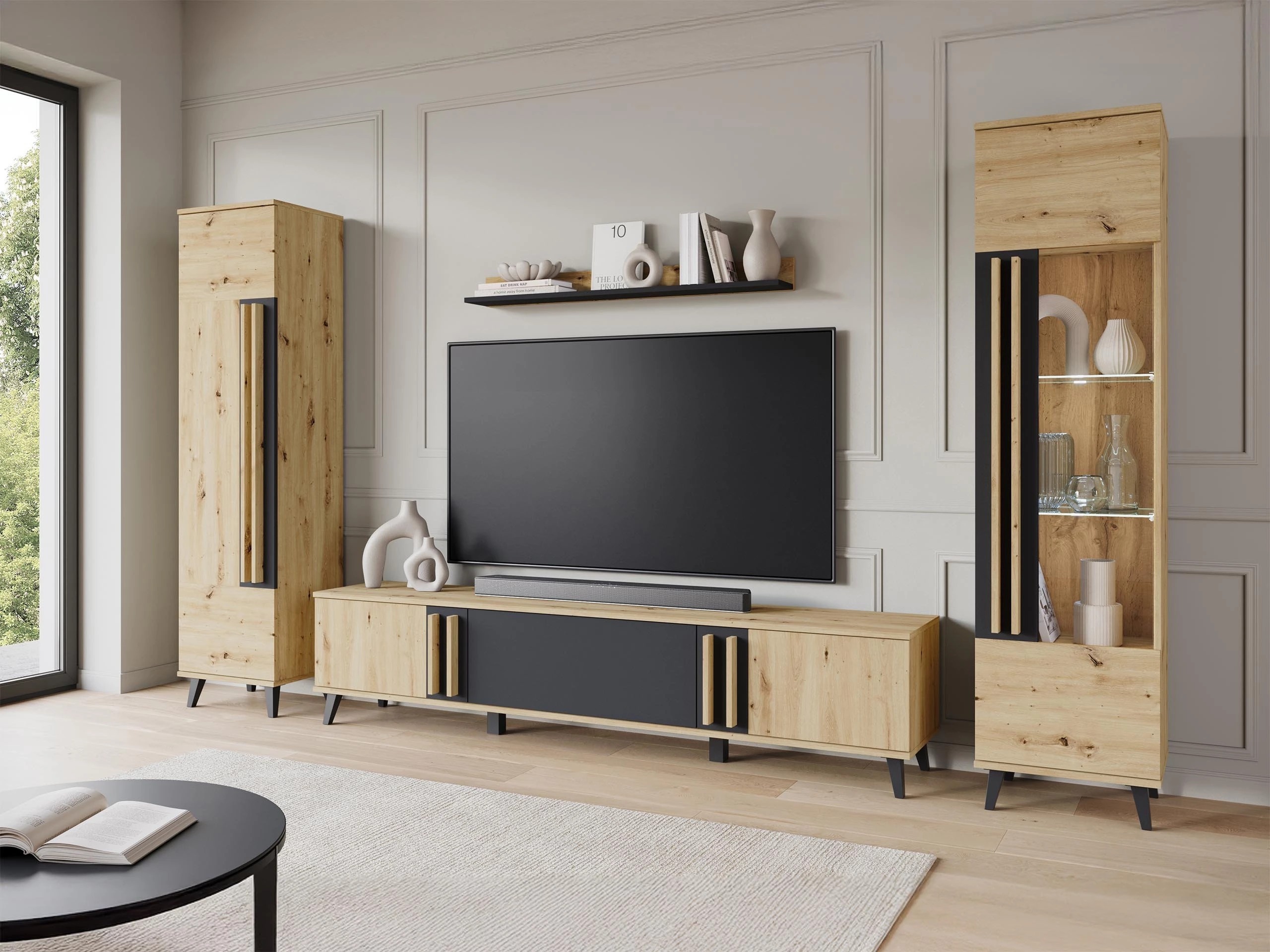 Set za dnevnu sobu Temora 103 (Zanatski hrast + Graphite)