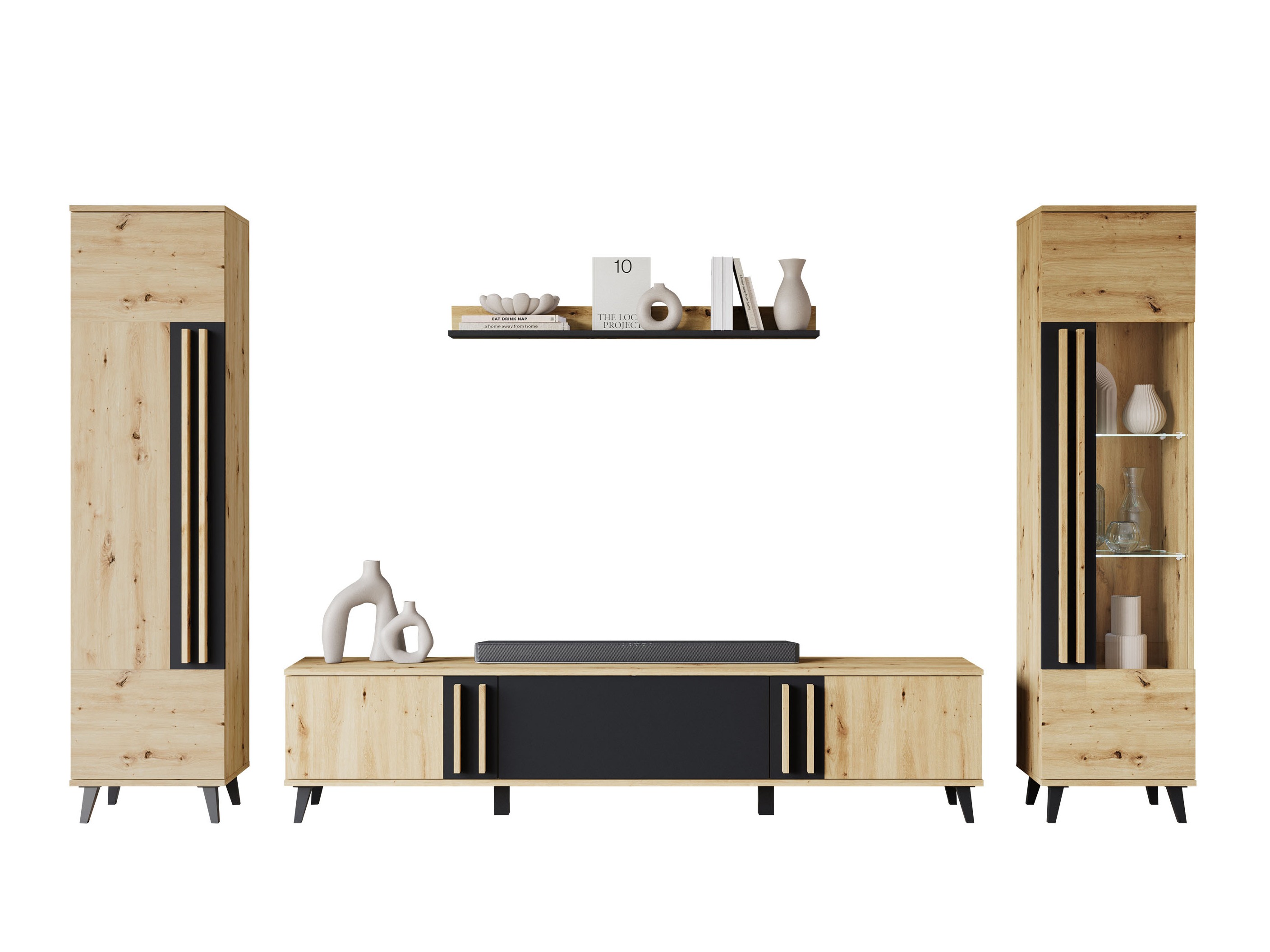 Set za dnevnu sobu Temora 103 (Zanatski hrast + Graphite)