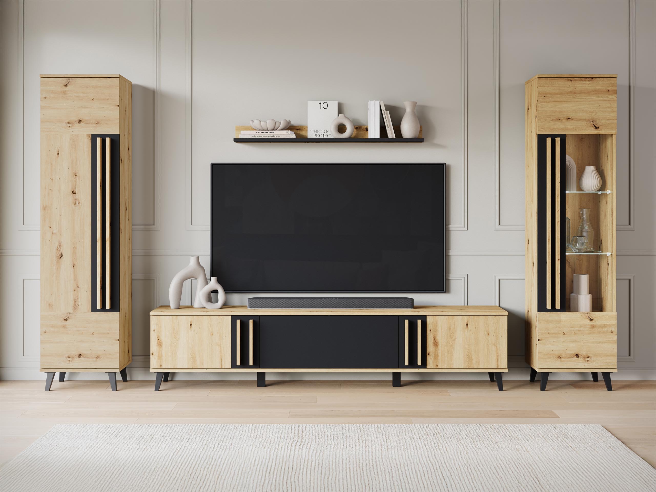 Set za dnevnu sobu Temora 103 (Zanatski hrast + Graphite)