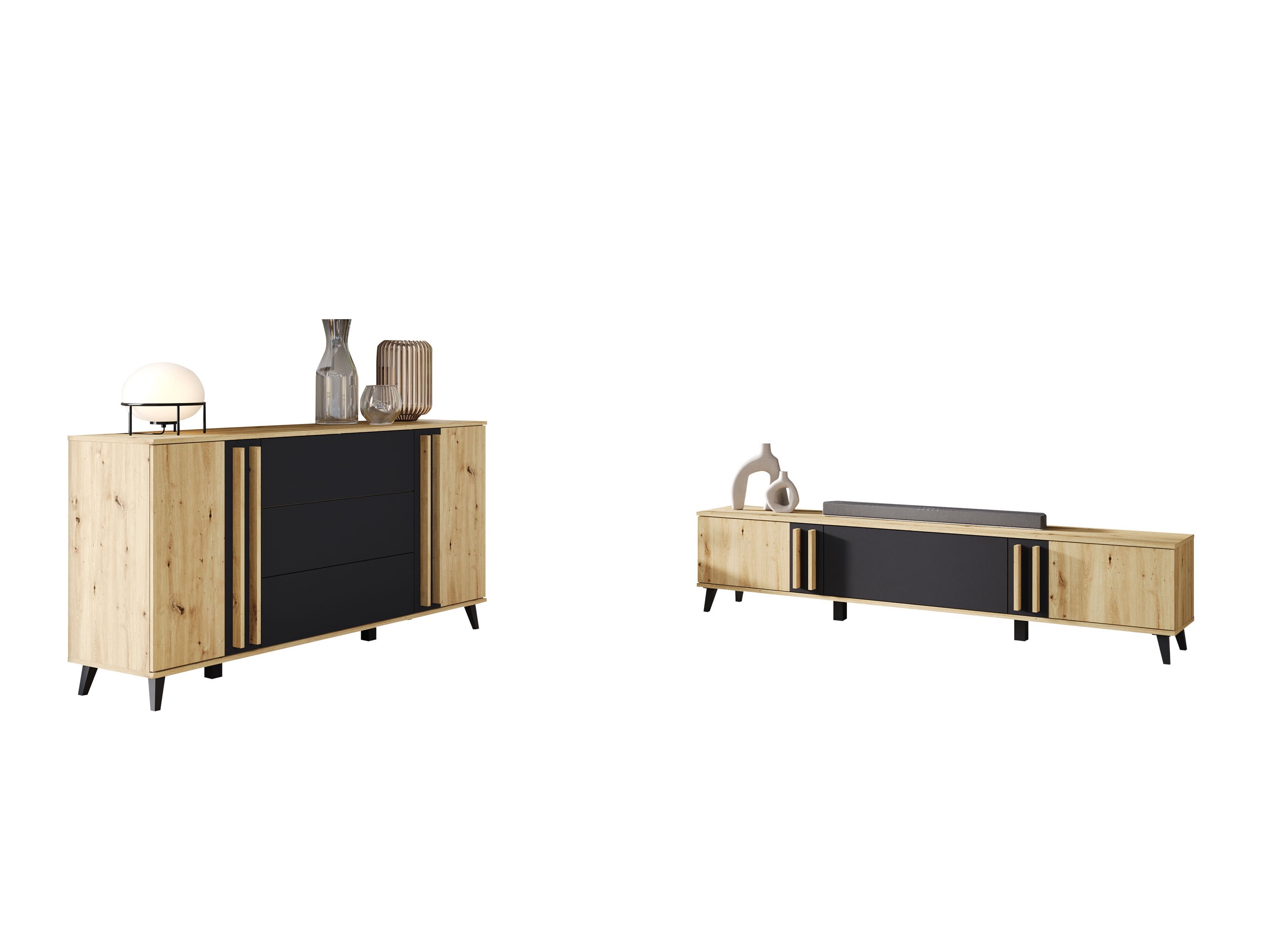 Set za dnevnu sobu Temora 104 (Zanatski hrast + Graphite)