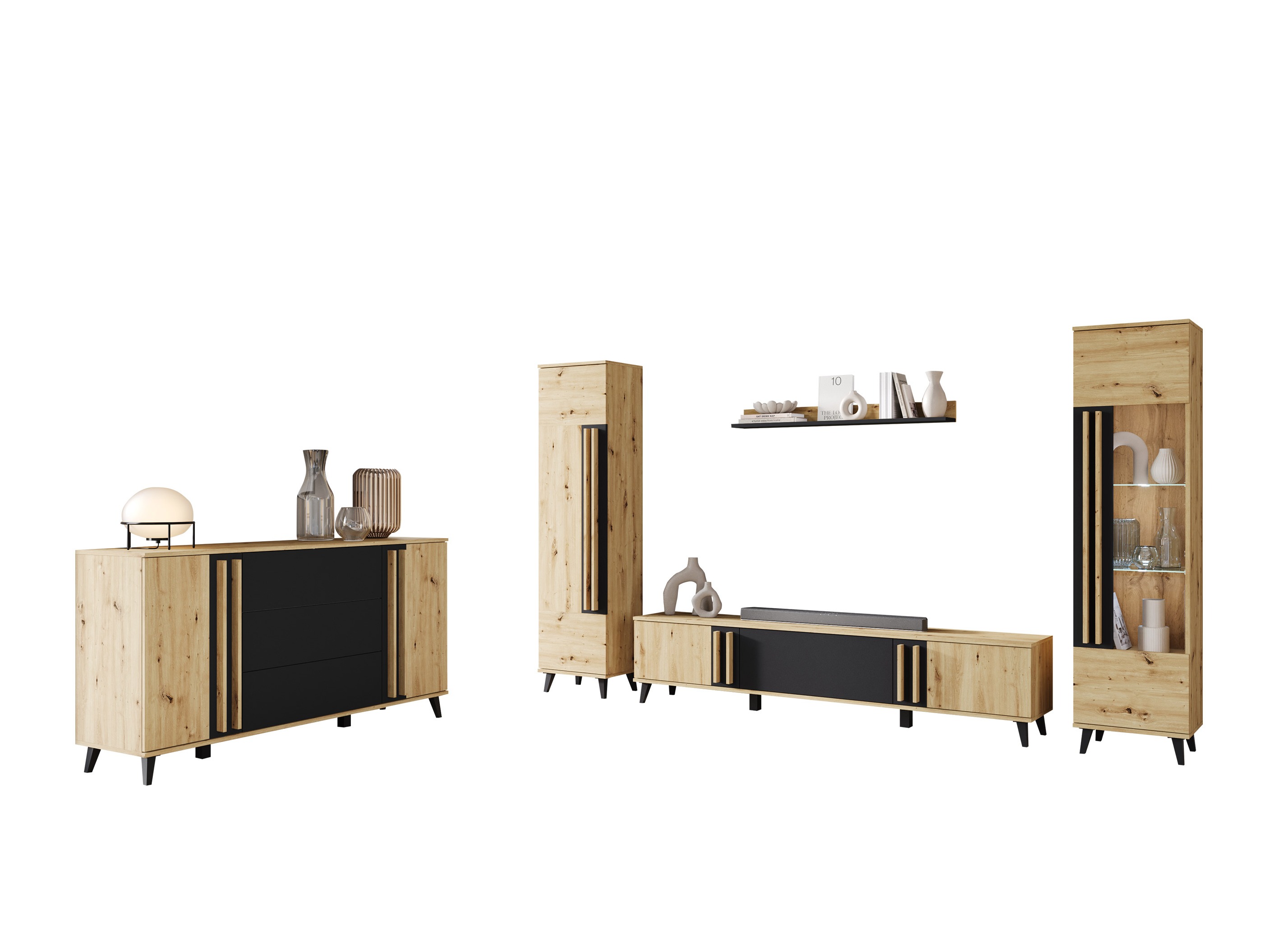 Set za dnevnu sobu Temora 105 (Zanatski hrast + Graphite)